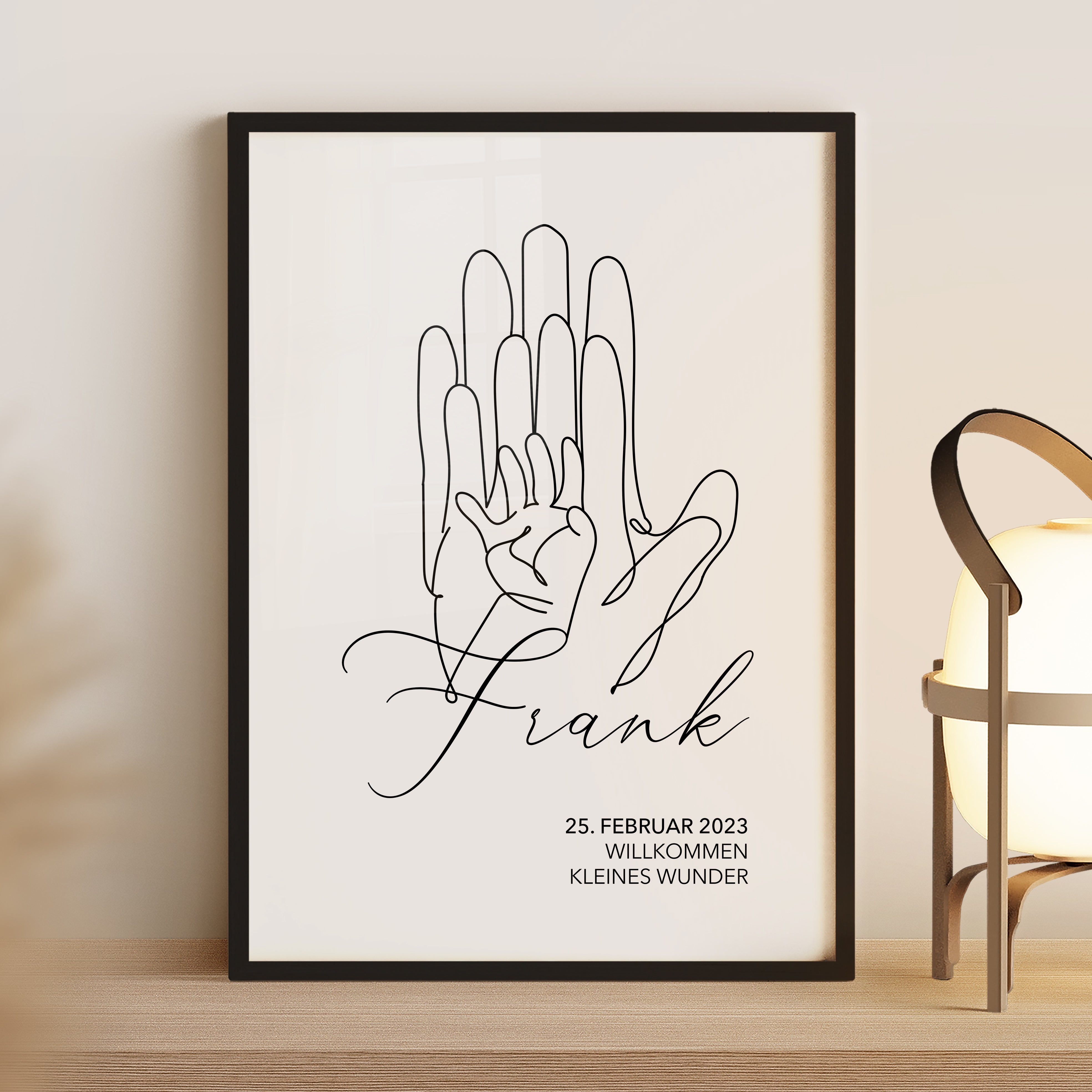Personalisiertes Baby Bild - Geschenk zur Geburt für Eltern