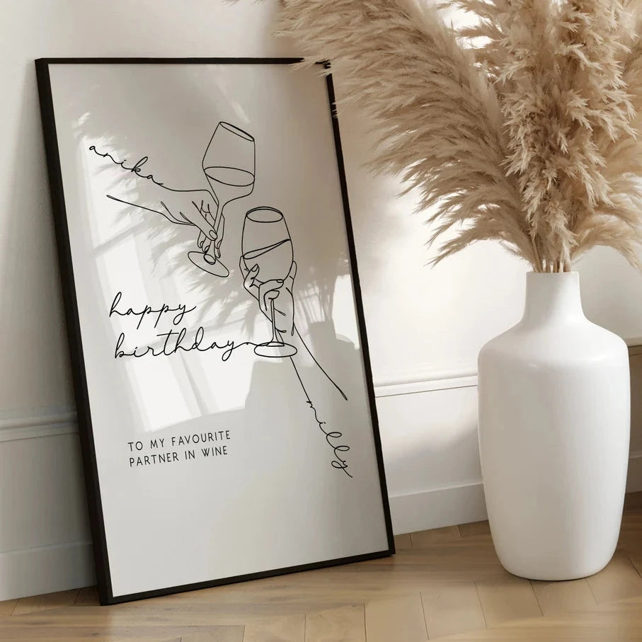 Wein Bild – Geburtstagsgeschenk für beste Freundin oder Schwester