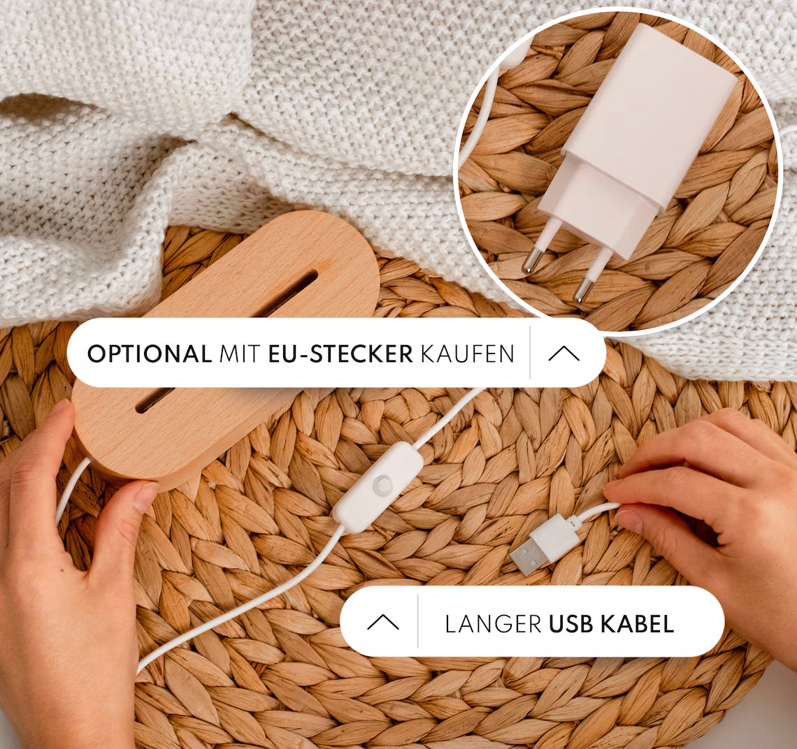 LED Nachtlicht – Personalisierte Rehkitz Sternenkarte für Kinder