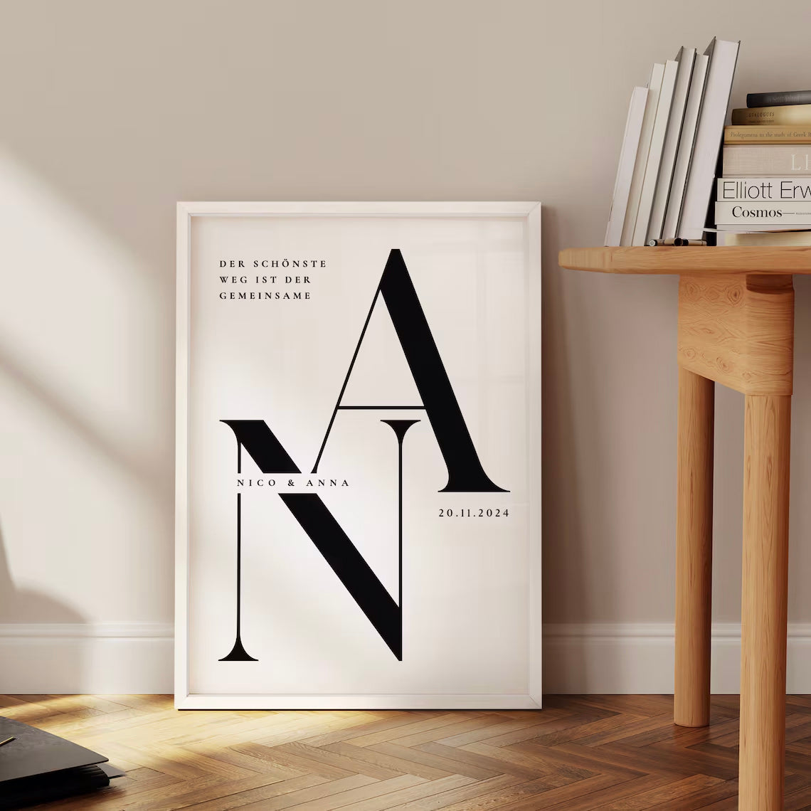 Hochzeitsgeschenk - Monogramm mit Namen für Brautpaar