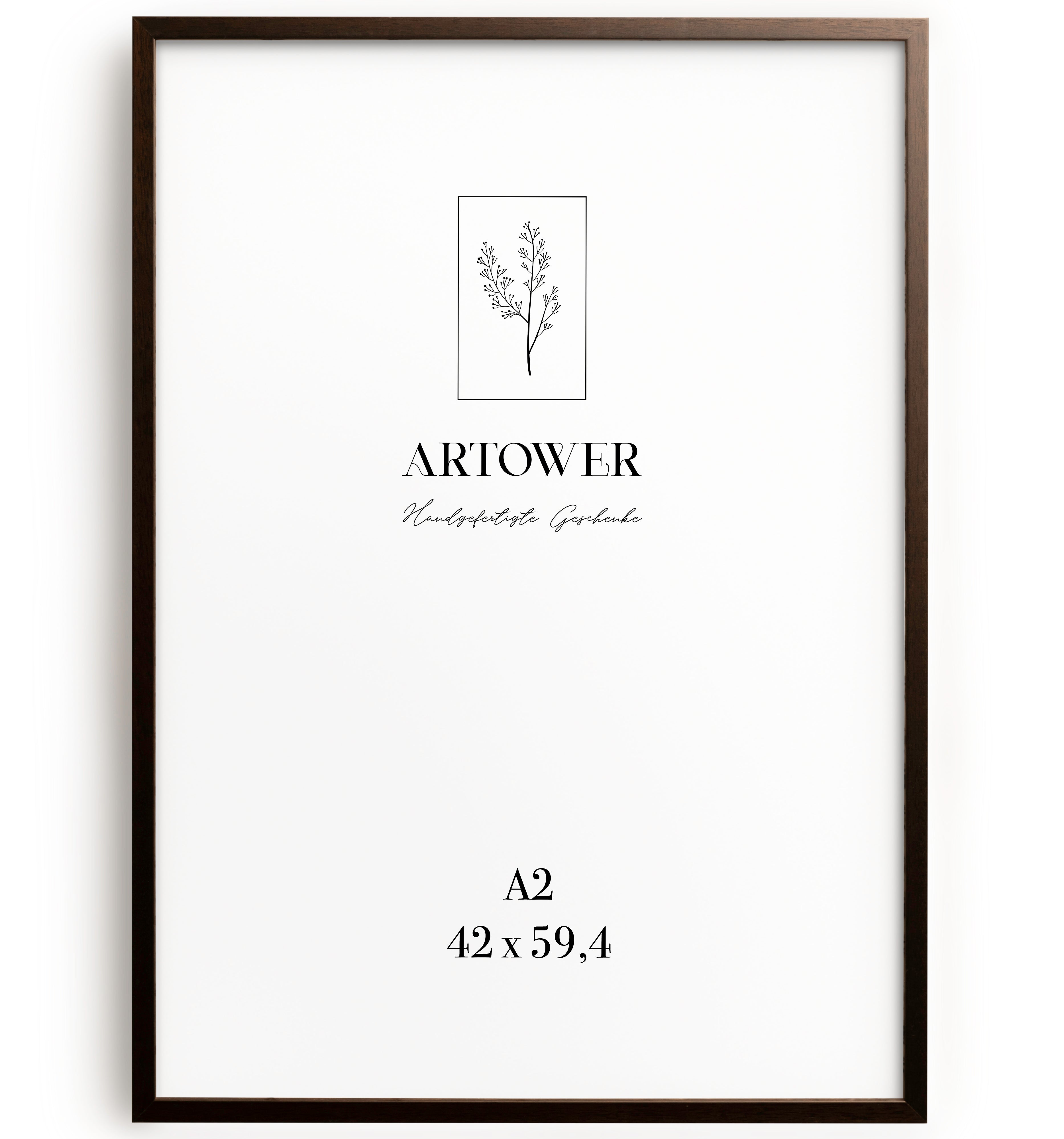 Artower® Bilderrahmen Braun Holz Dünner Rahmen