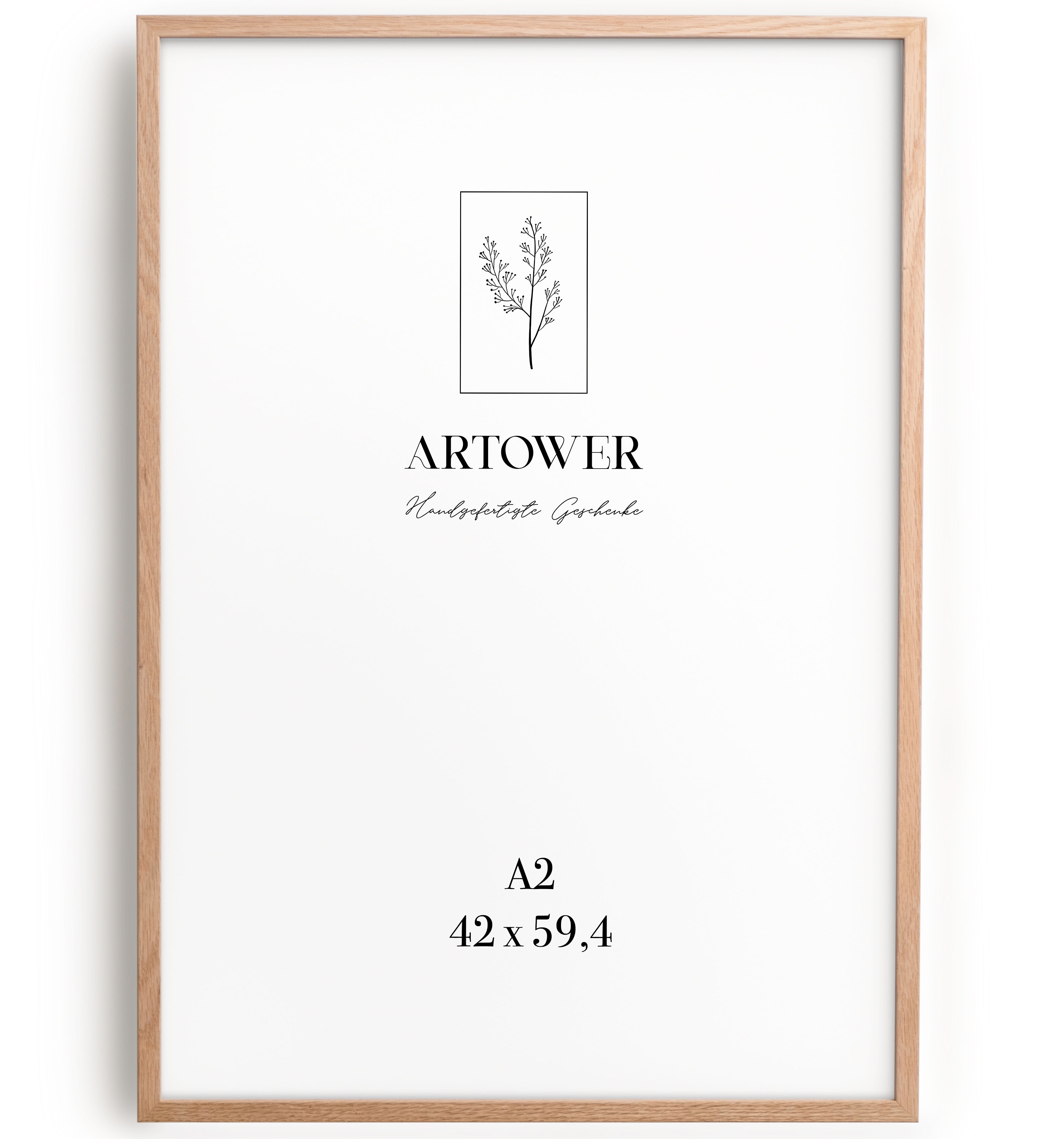 Bilderrahmen für A2 (42 x 59,4 cm) - Holz Natur Eiche