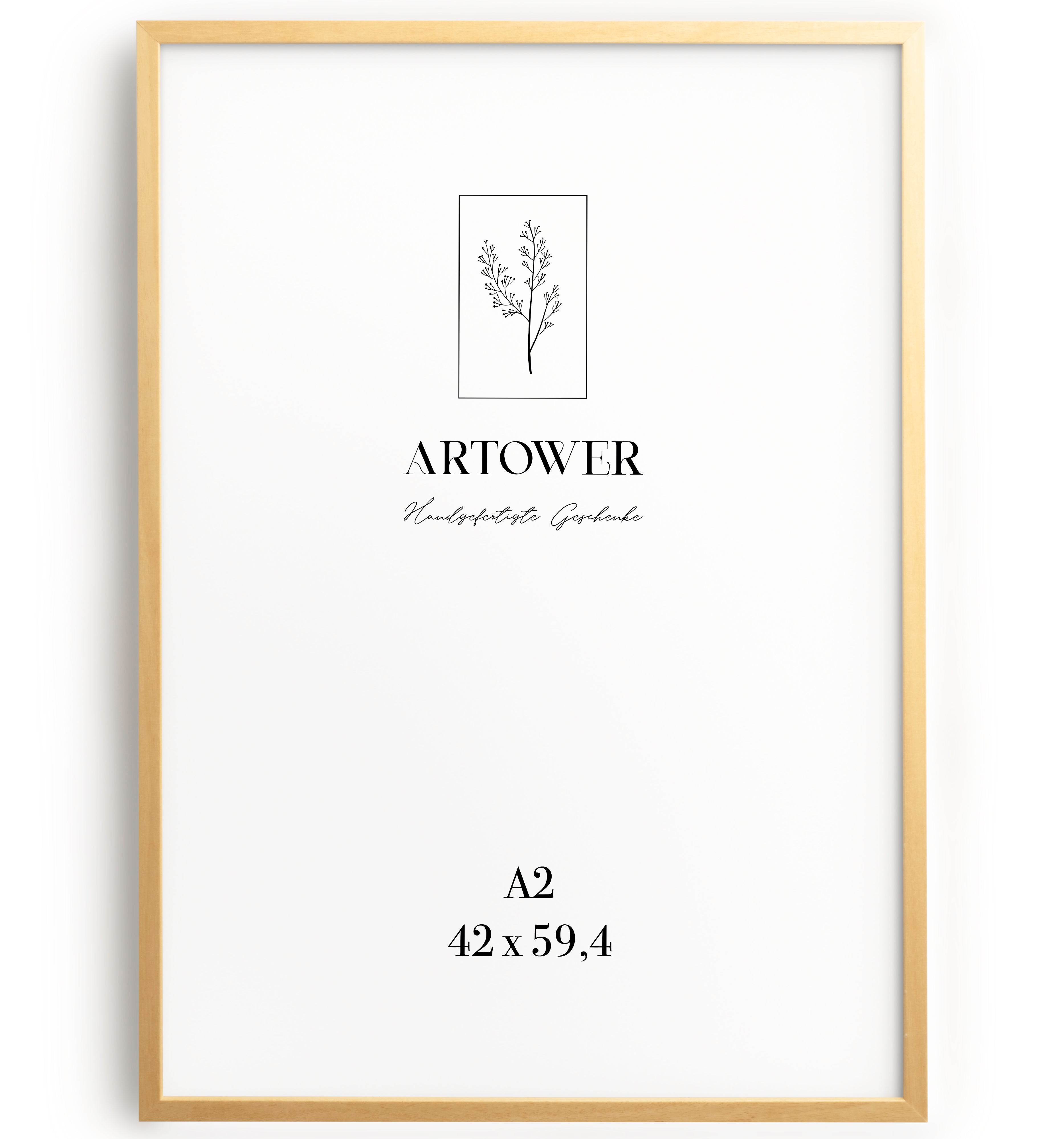 Bilderrahmen für A2 (42 x 59,4 cm) - Holz Natur Hell