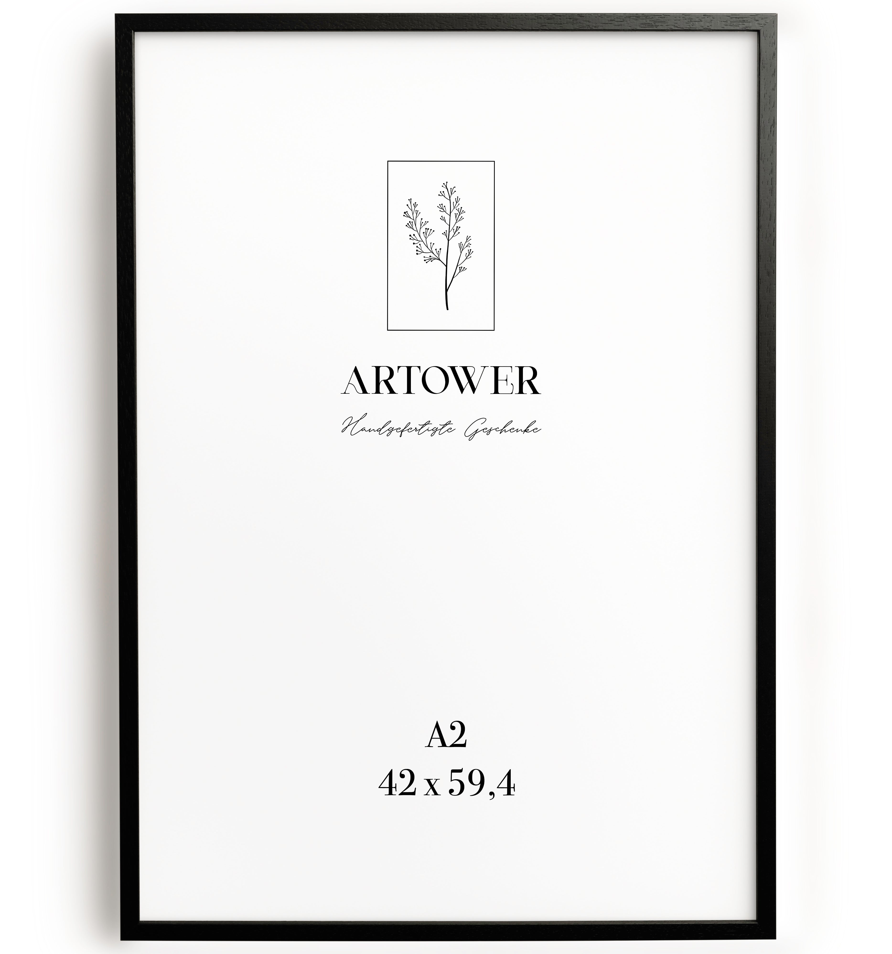 Bilderrahmen für A2 (42 x 59,4 cm) - Holz Schwarz