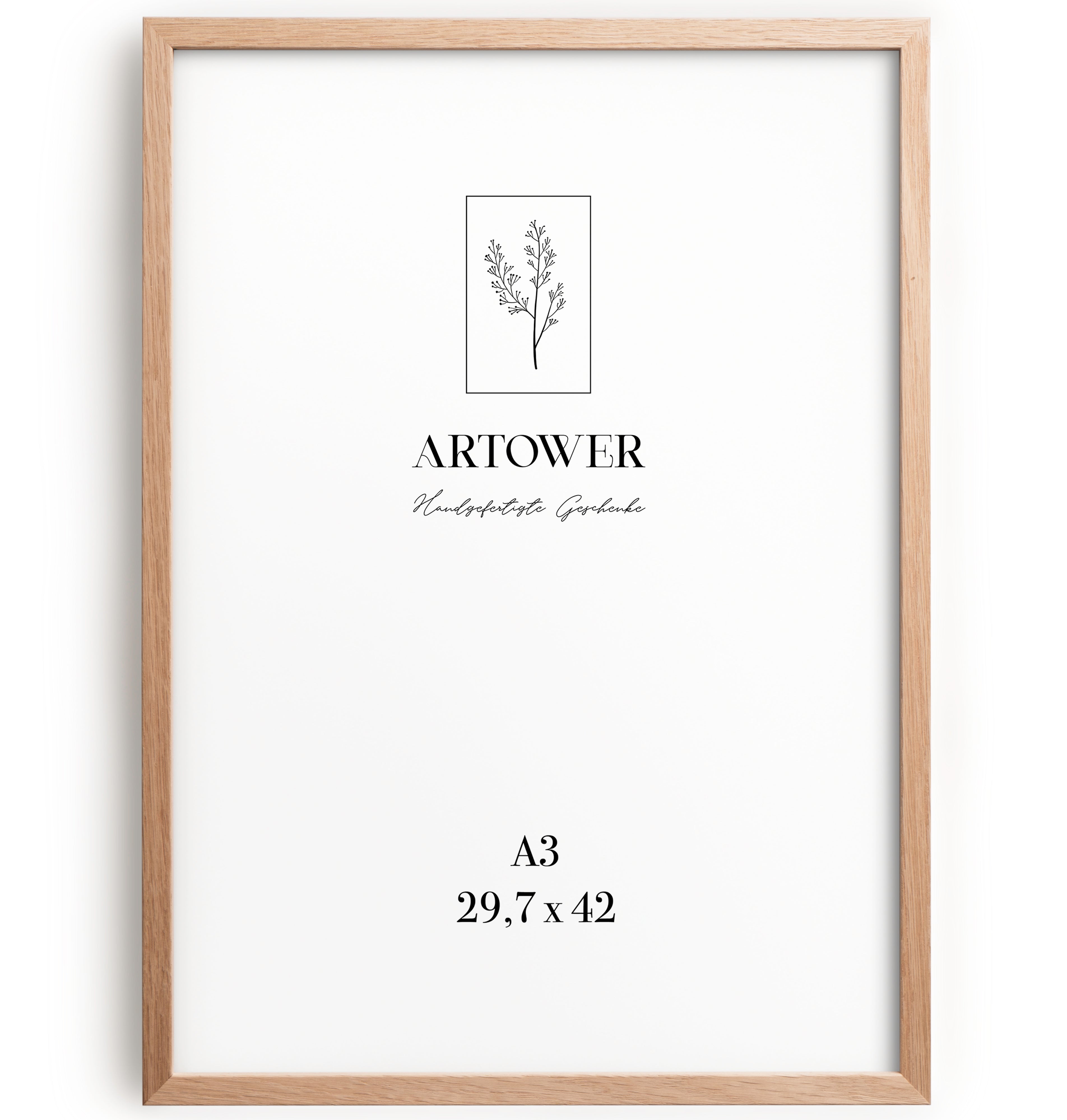 Holzrahmen für A3 (29,7 x 42 cm) - Natur Eiche