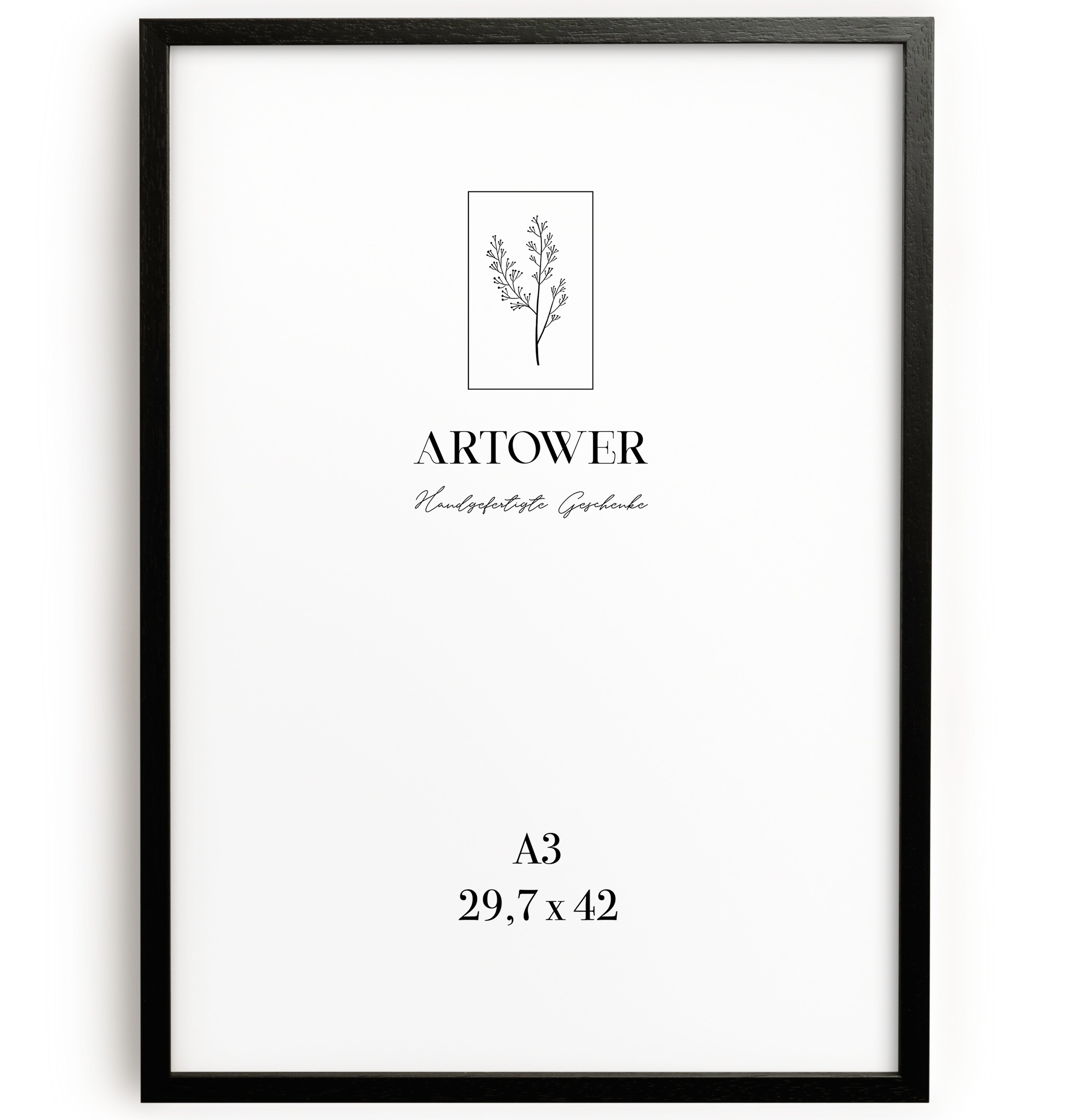 Artower® Bilderrahmen Schwarz Holz | Schwarzer Dünner Rahmen