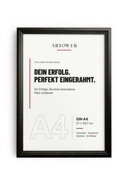 Bilderrahmen A4 für Urkunden – Vintage Schwarz Holz
