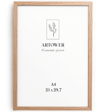 Artower® Bilderrahmen Natur Holz Eiche Dünner Rahmen