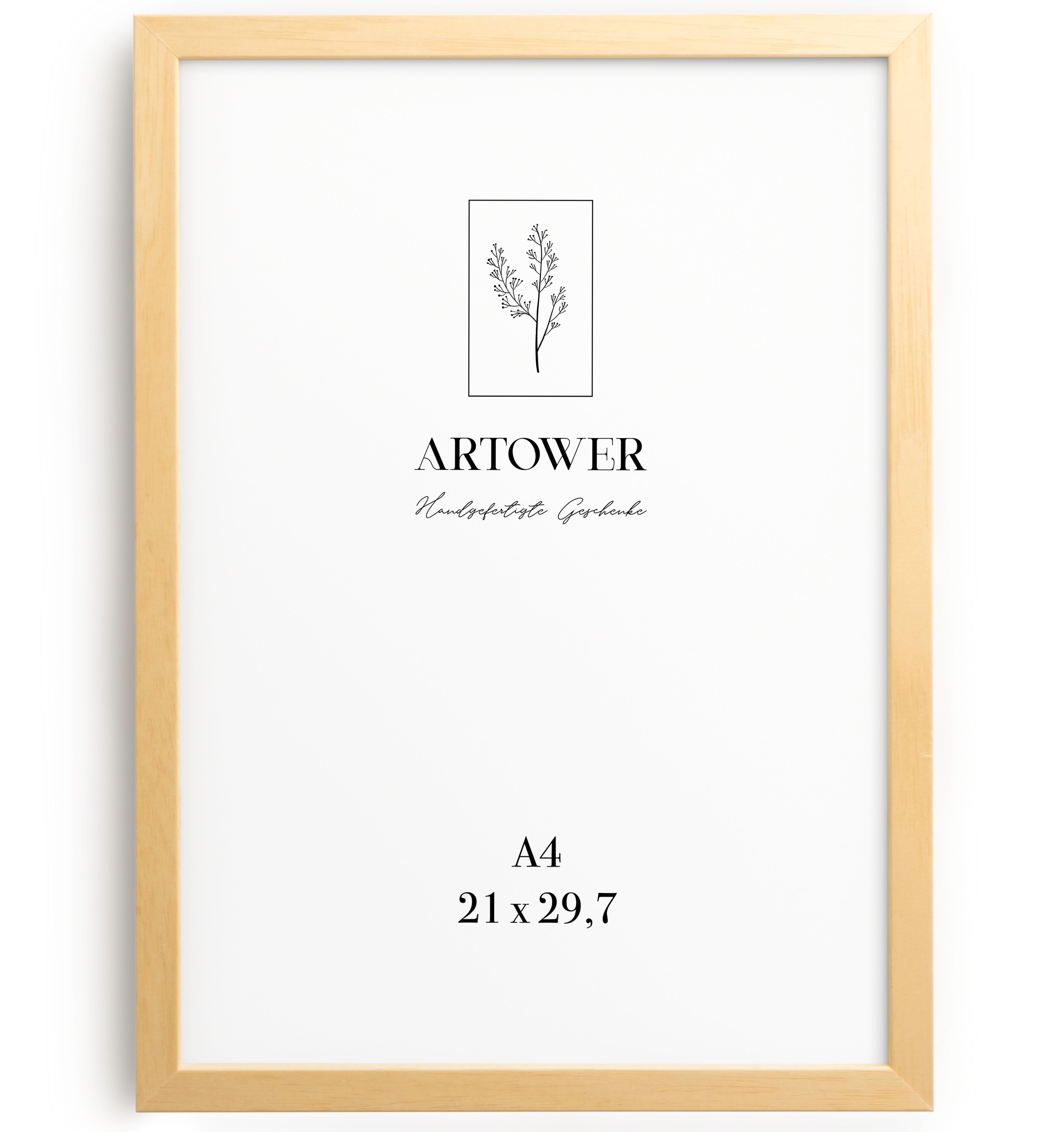 Holzrahmen für A4 (21 x 29,7 cm) - Natur Hell