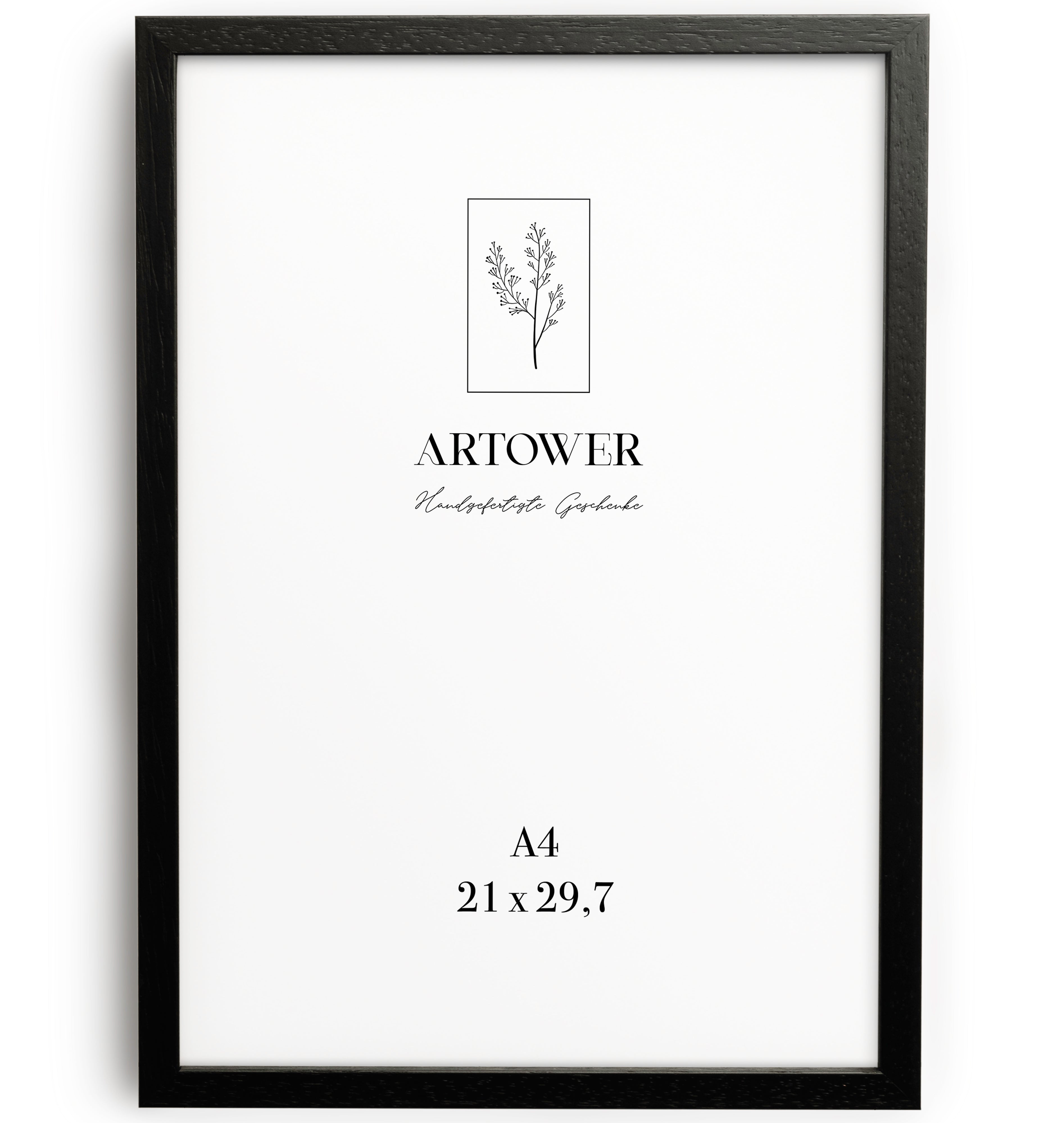 Bilderrahmen für A4 (21 x 29,7 cm) - Holz Schwarz