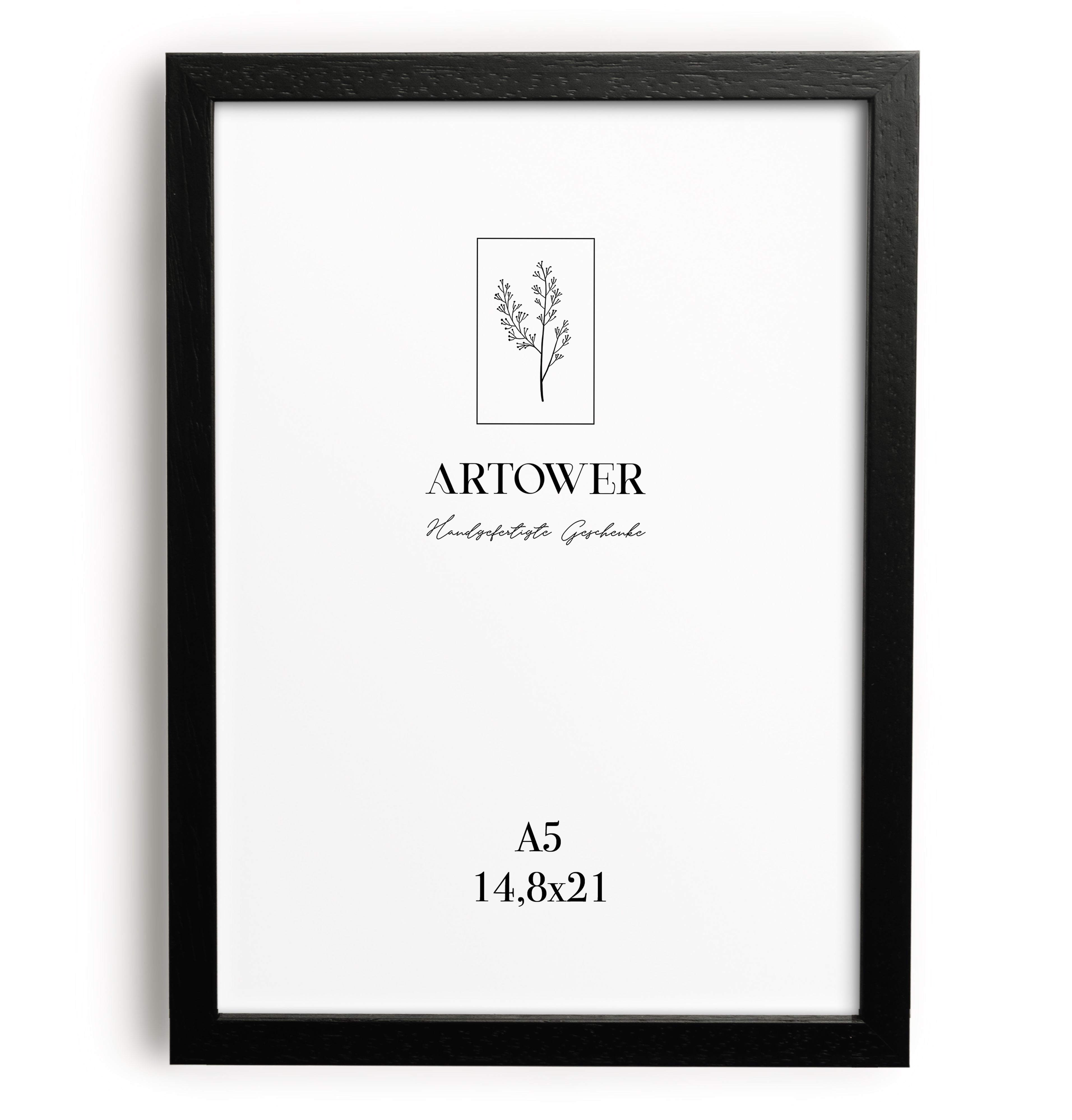 Holzrahmen für A5 (15 x 21 cm) - Schwarz