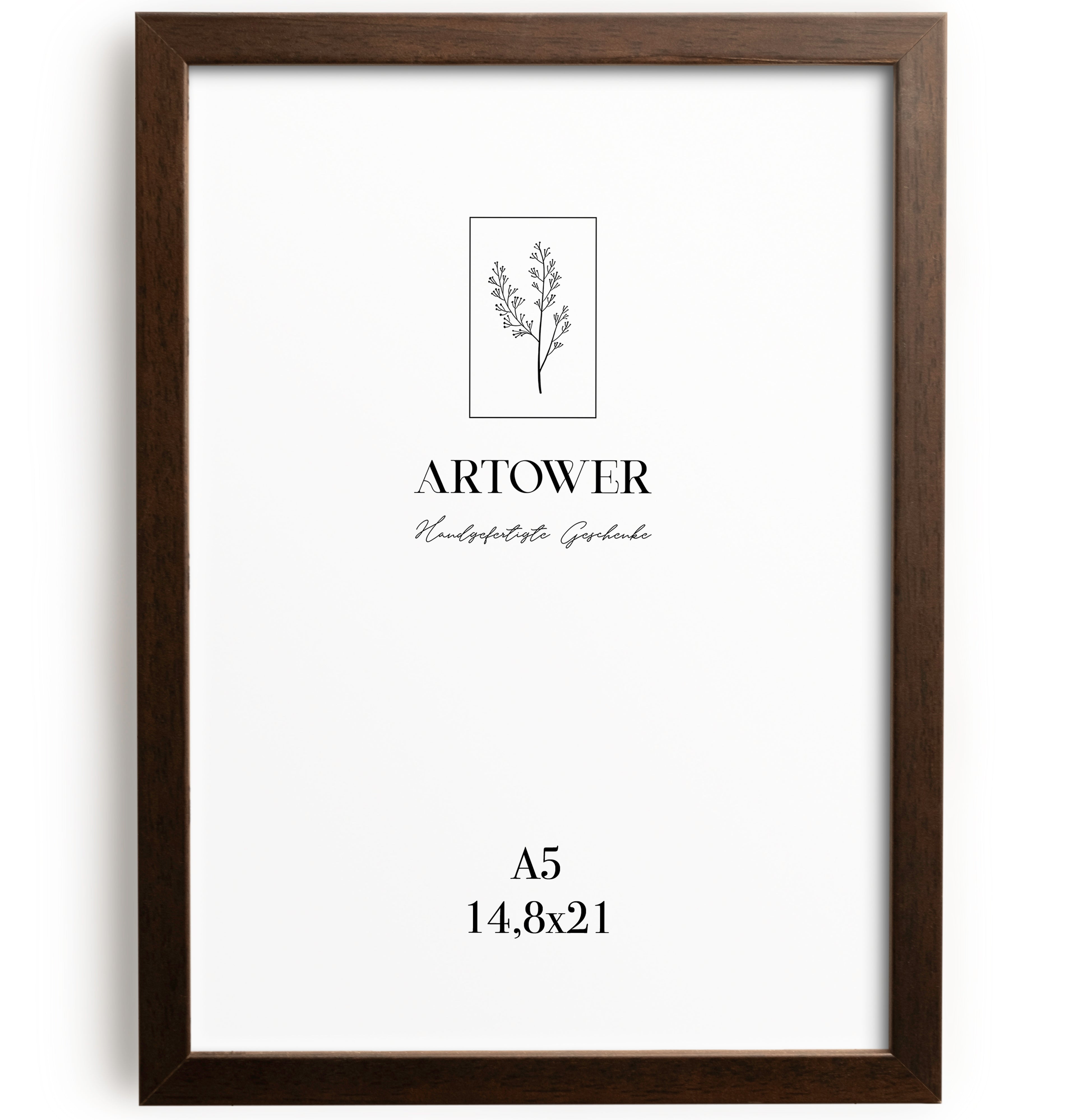 Artower® Bilderrahmen Braun Holz Dünner Rahmen