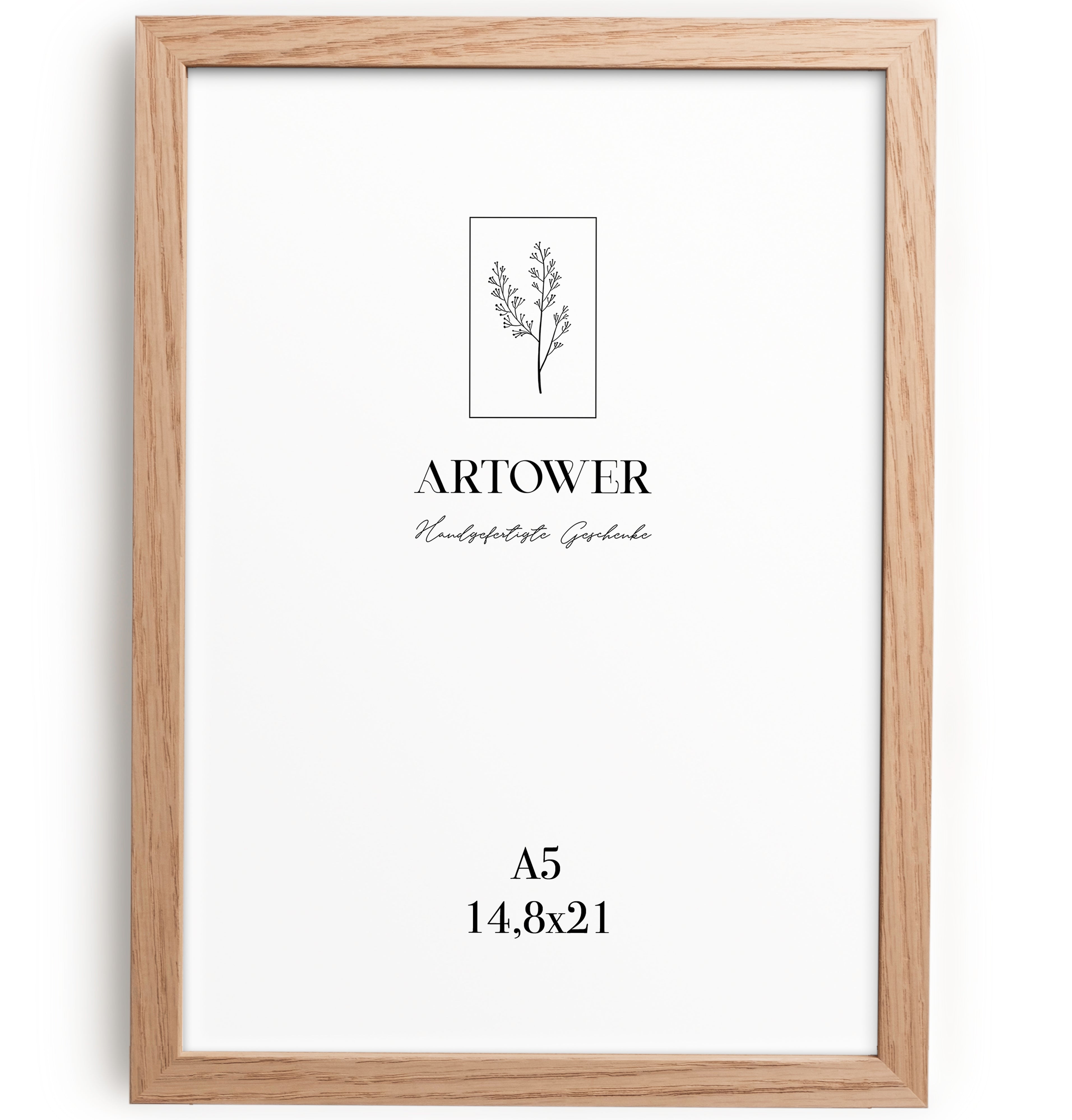Bilderrahmen für A5 (15 x 21 cm) - Holz Natur Eiche