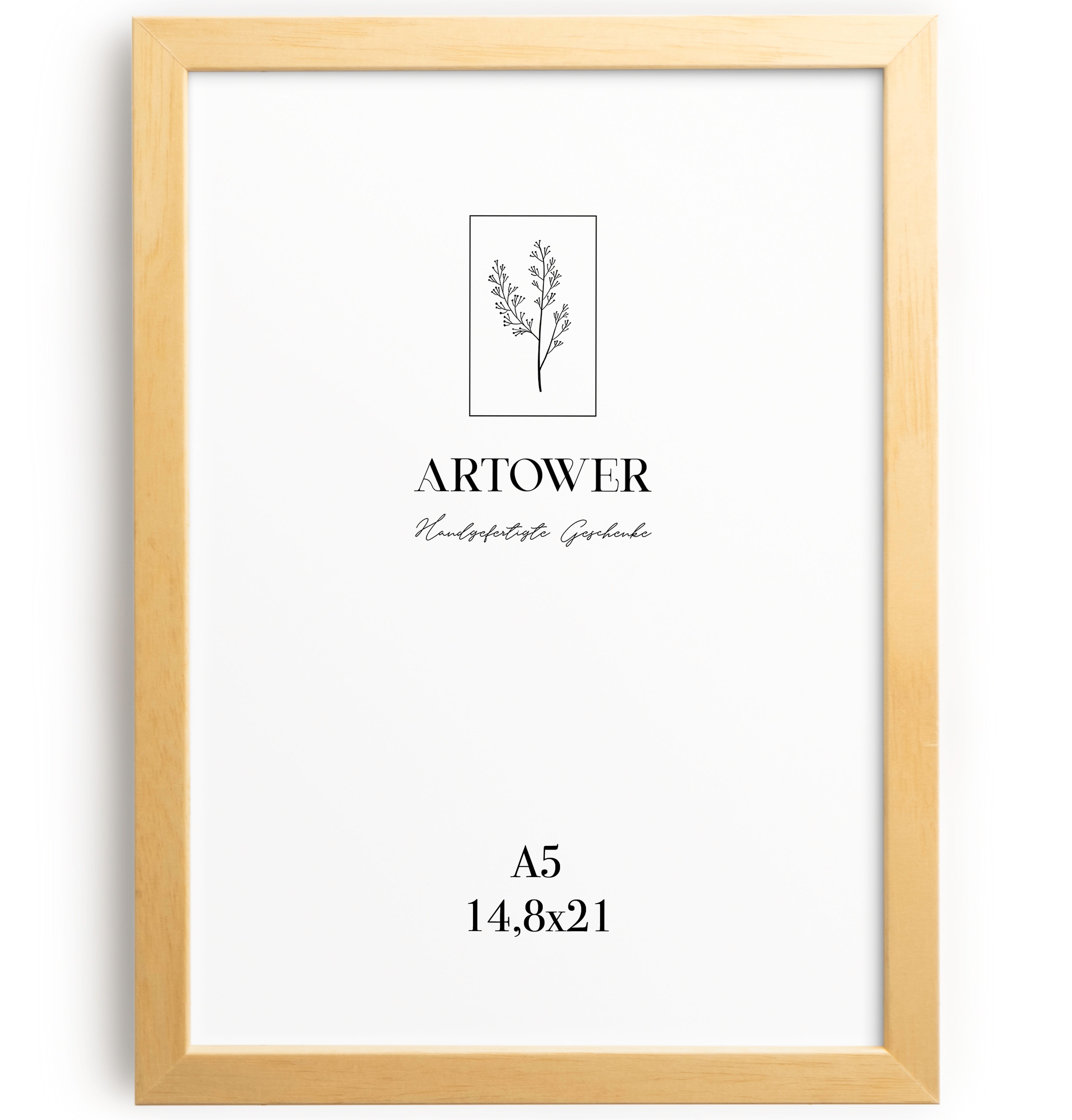 Holzrahmen für A5 (15 x 21 cm) - Natur Hell