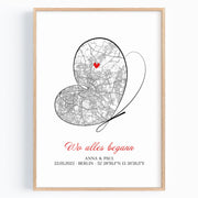 Hochzeitsgeschenk für das Brautpaar Stadtplan