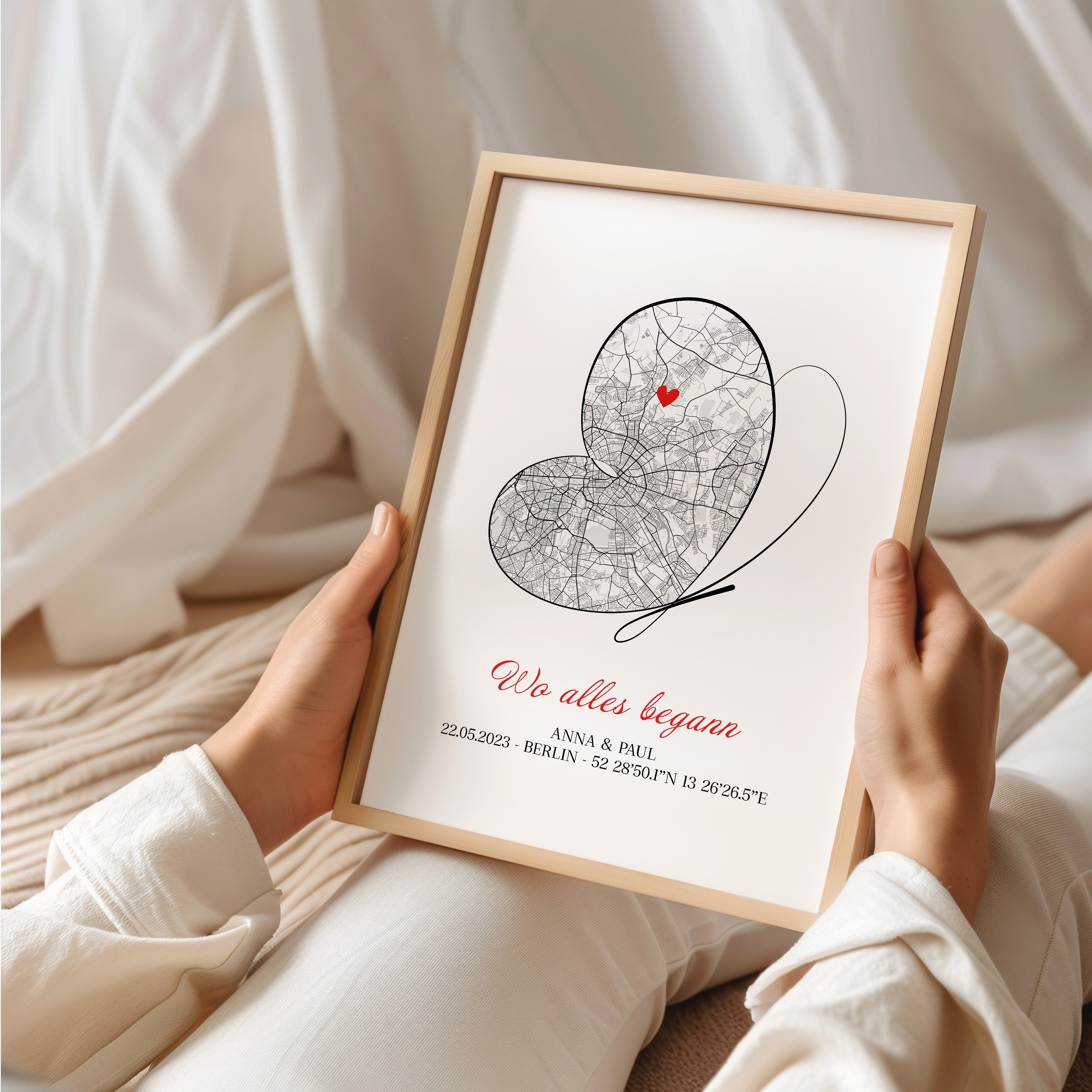 Hochzeitsgeschenk für das Brautpaar Stadtplan