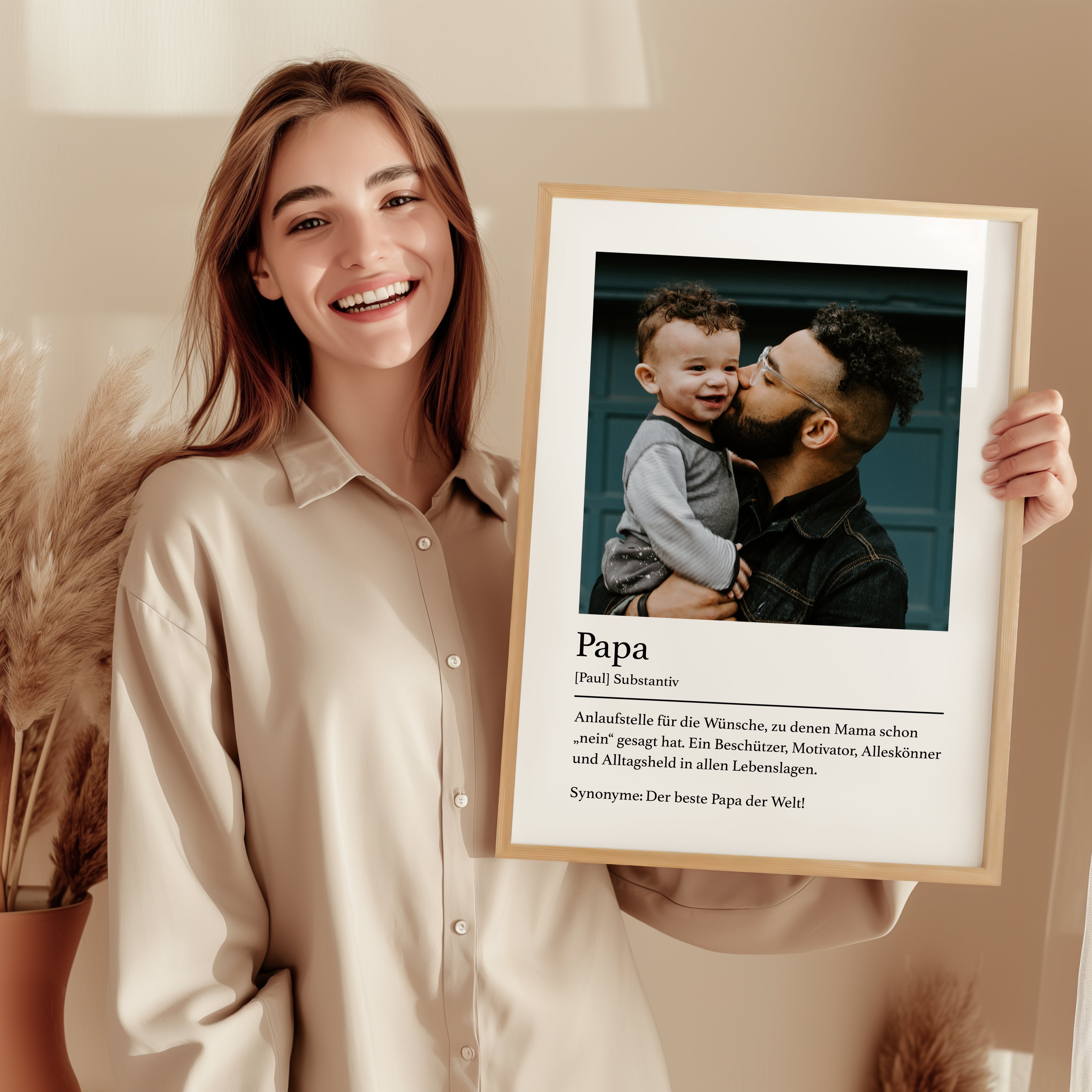 Personalisiertes Papa Geschenk – Definition Bild zum Vatertag, Geburtstag oder zu Weihnachten