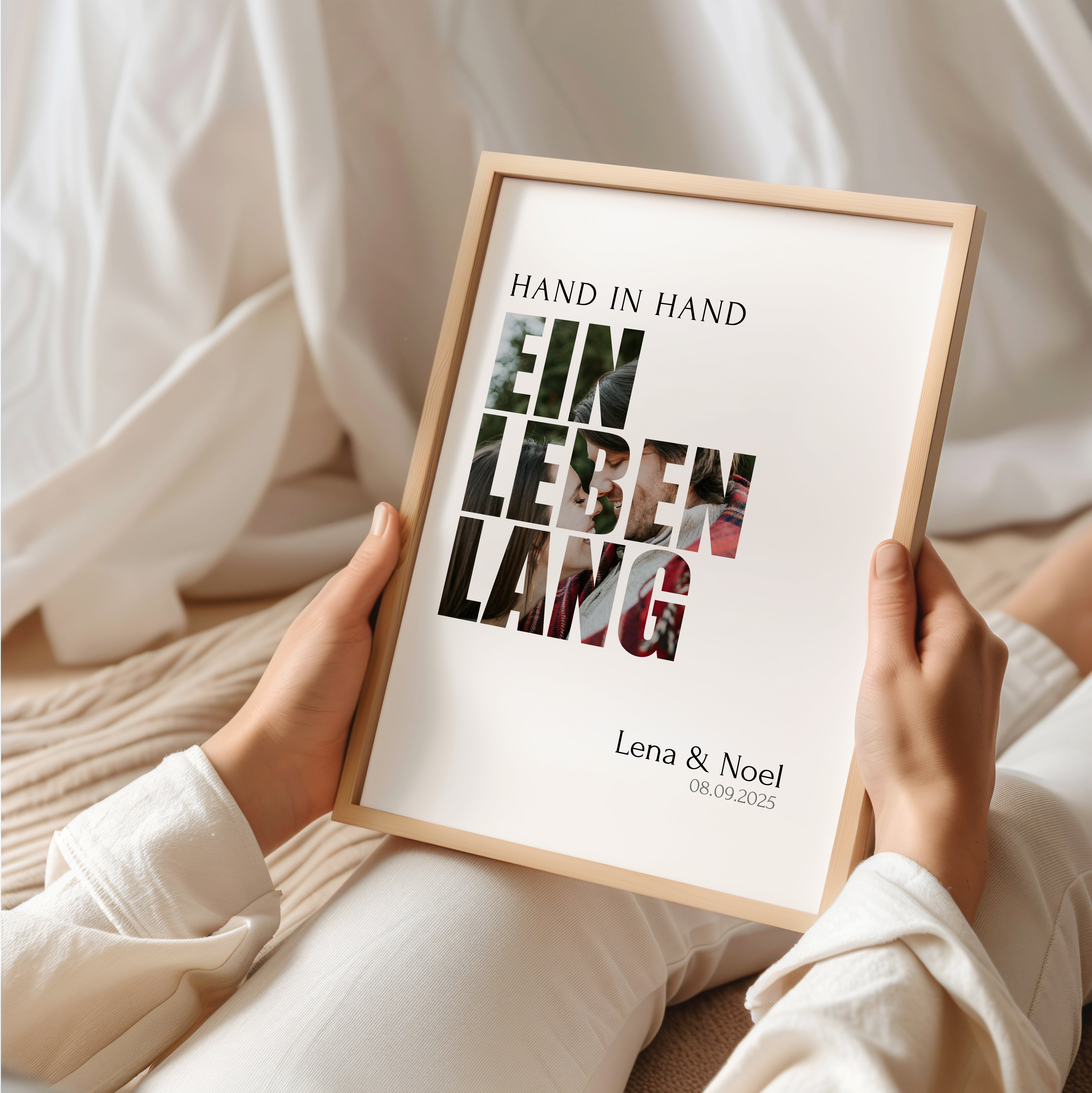 Hand in Hand ein Leben lang Geschenk Verlobung, Jahrestag, Hochzeitstag