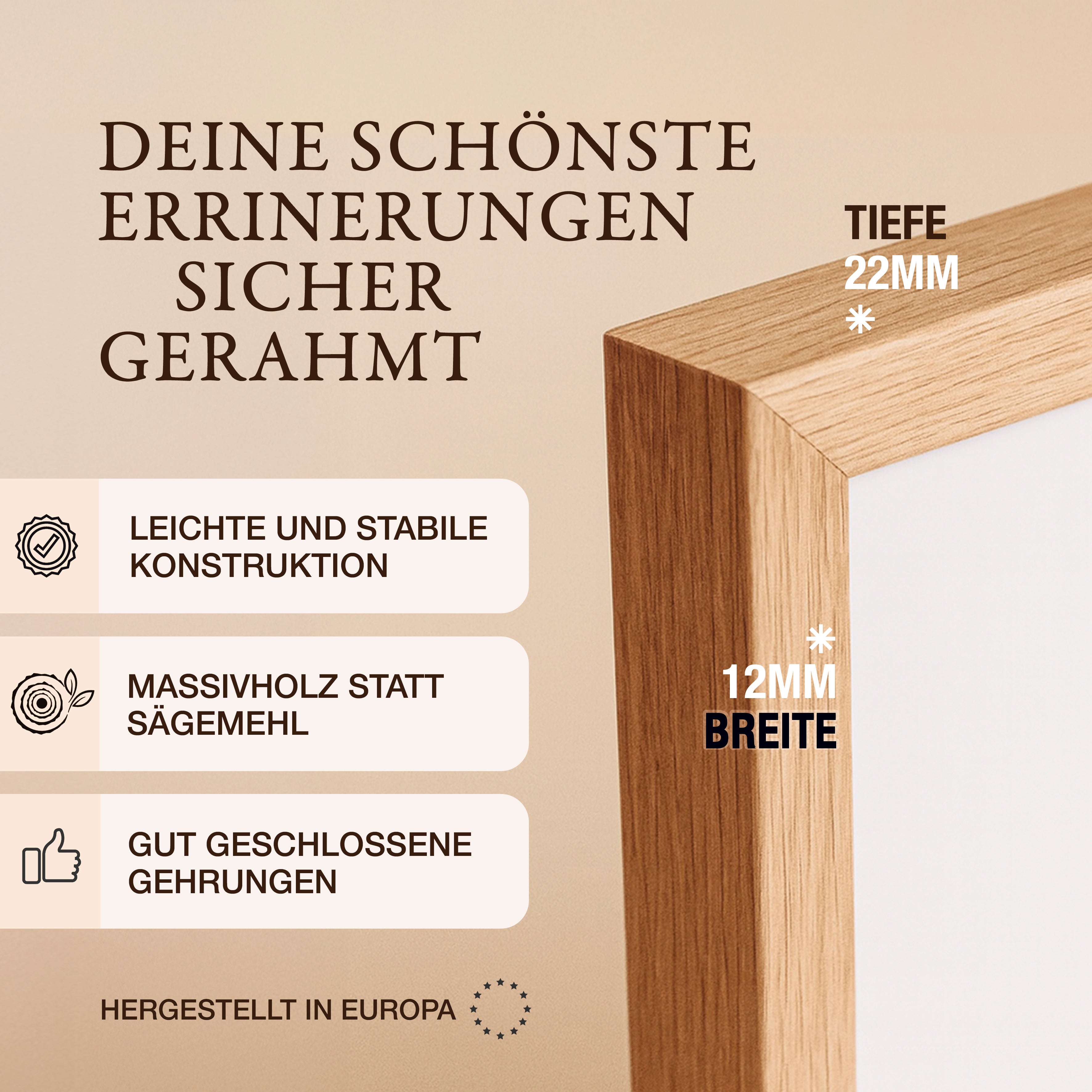 Artower® Bilderrahmen Natur Holz Eiche Dünner Rahmen