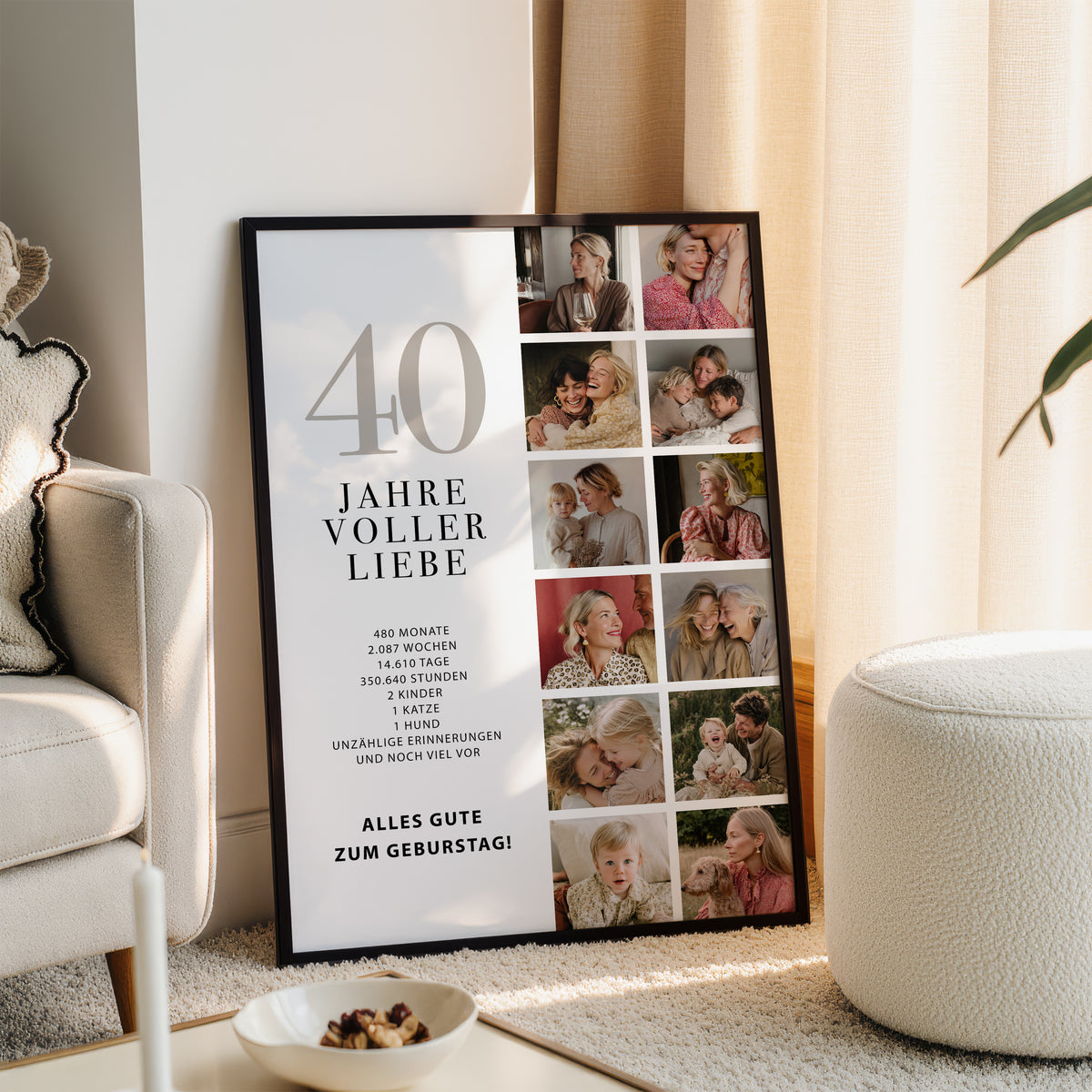 Personalisiertes Geburtstagsposter mit Fotocollage – Geschenk für Mama & Oma