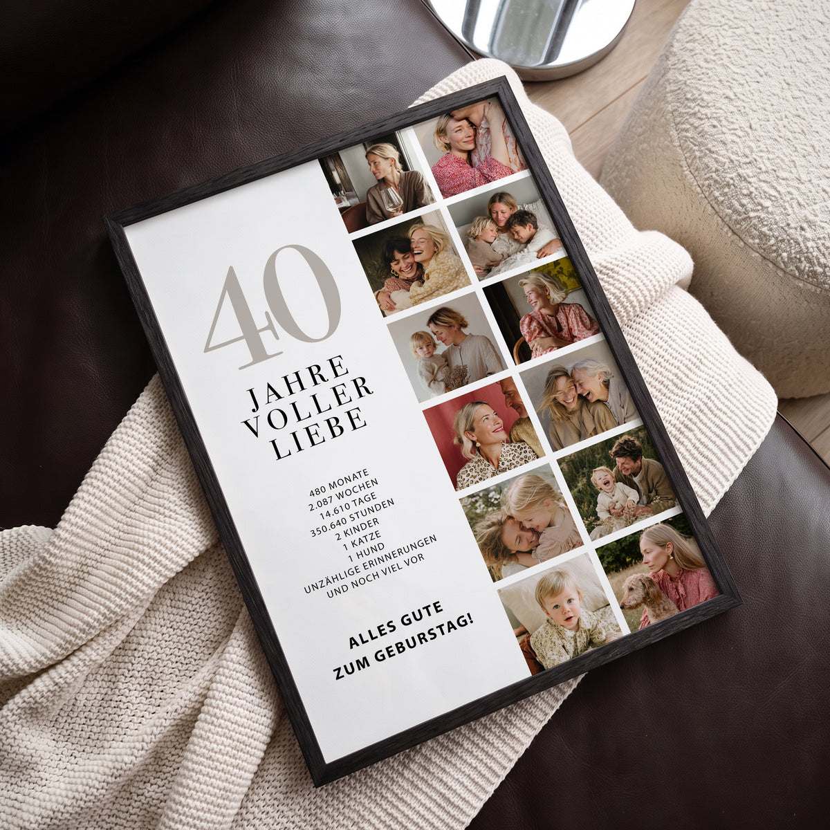 Personalisiertes Geburtstagsposter mit Fotocollage – Geschenk für Mama & Oma