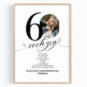 Geschenk zum 60. Geburtstag für Männer – Personalisiertes Geburtstagsposter mit Foto