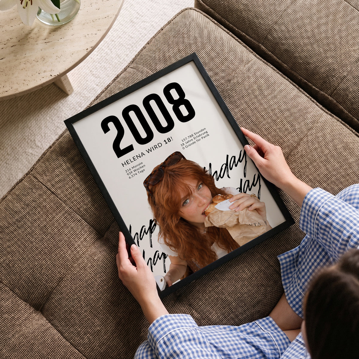 Personalisiertes Geburtstagsgeschenk mit Foto – Jahrgang Poster mit Name & Geburtsjahr