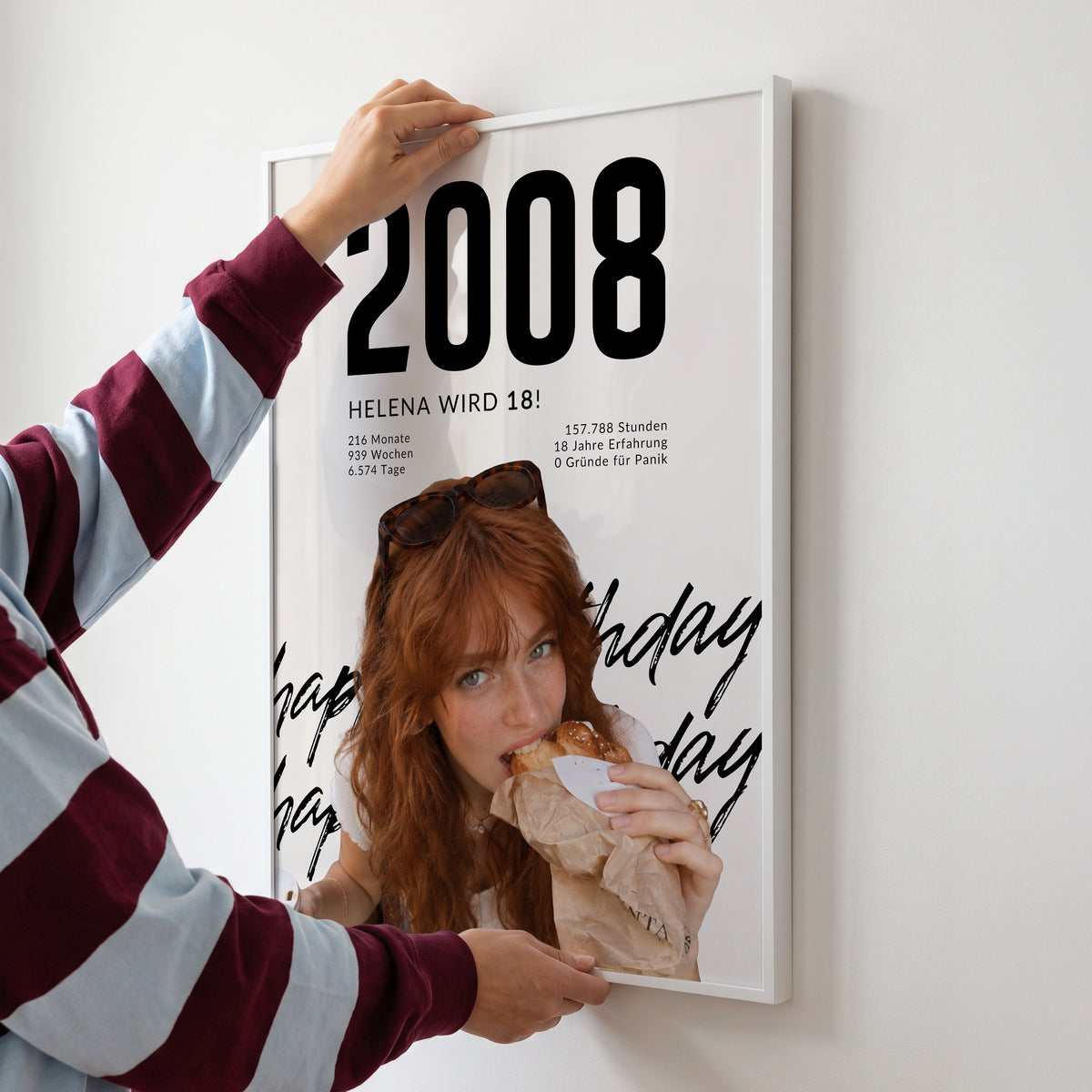 Personalisiertes Geburtstagsgeschenk mit Foto – Jahrgang Poster mit Name & Geburtsjahr