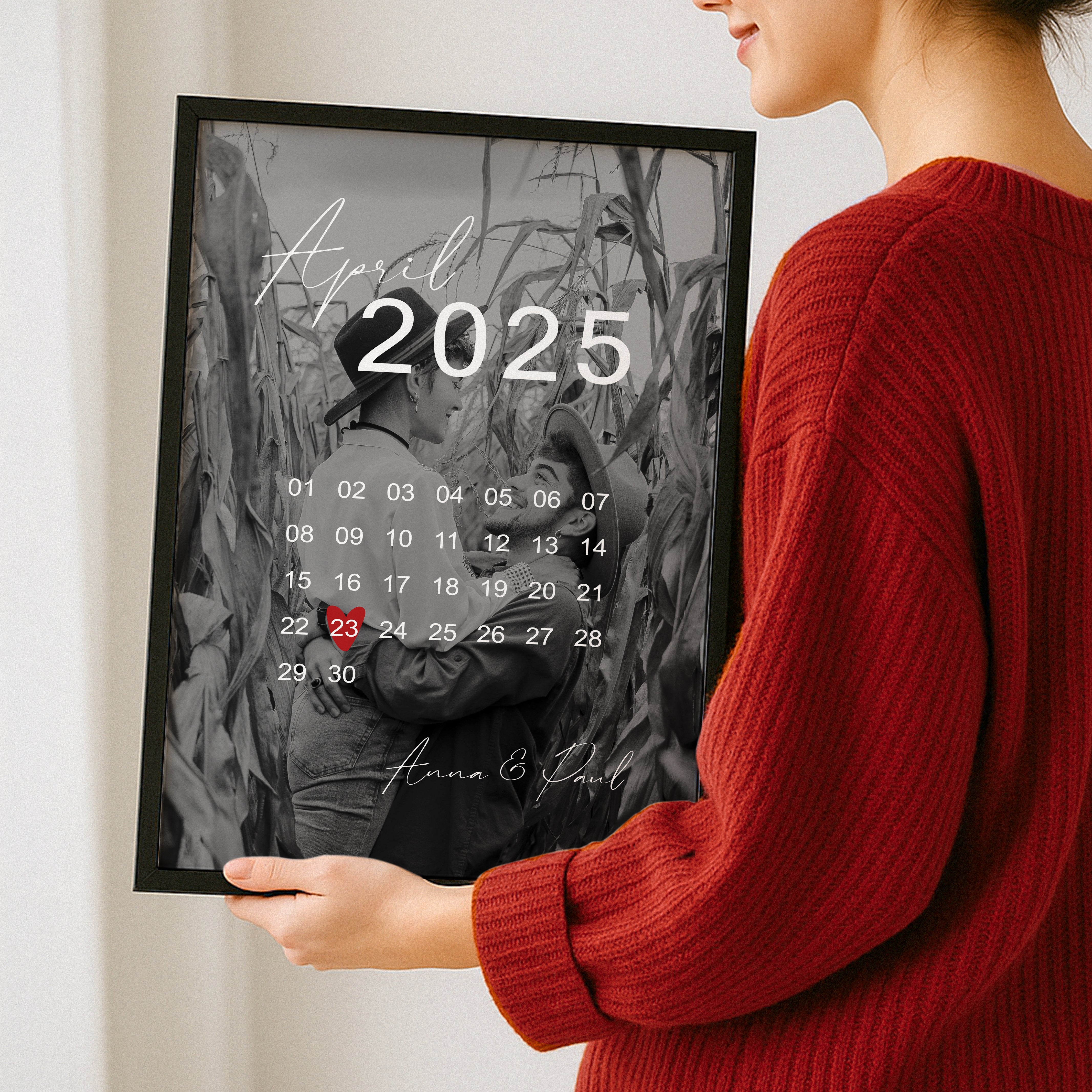 Fotoposter mit Kalender – Personalisiertes Geschenk zum Jahrestag