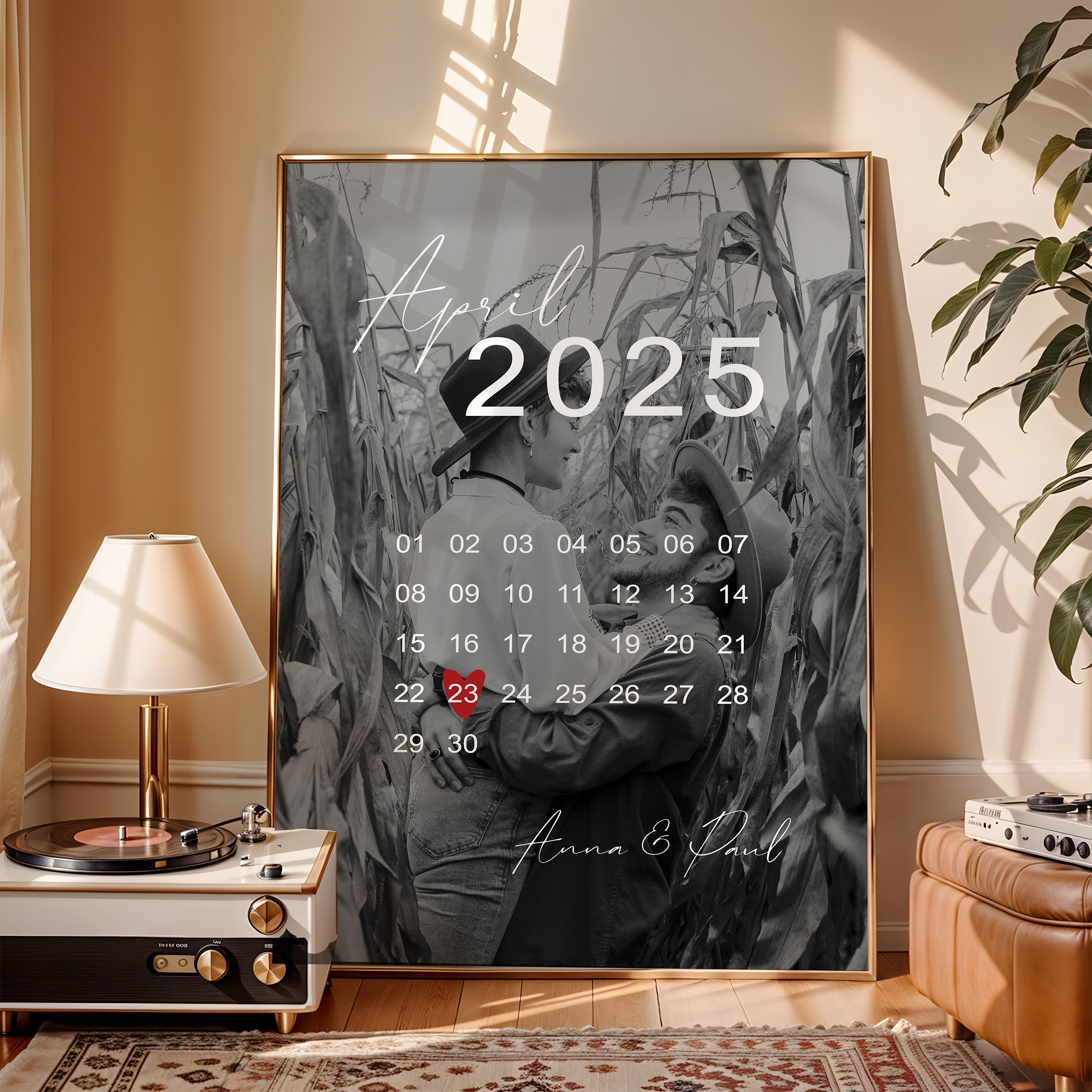 Fotoposter mit Kalender – Personalisiertes Geschenk zum Jahrestag