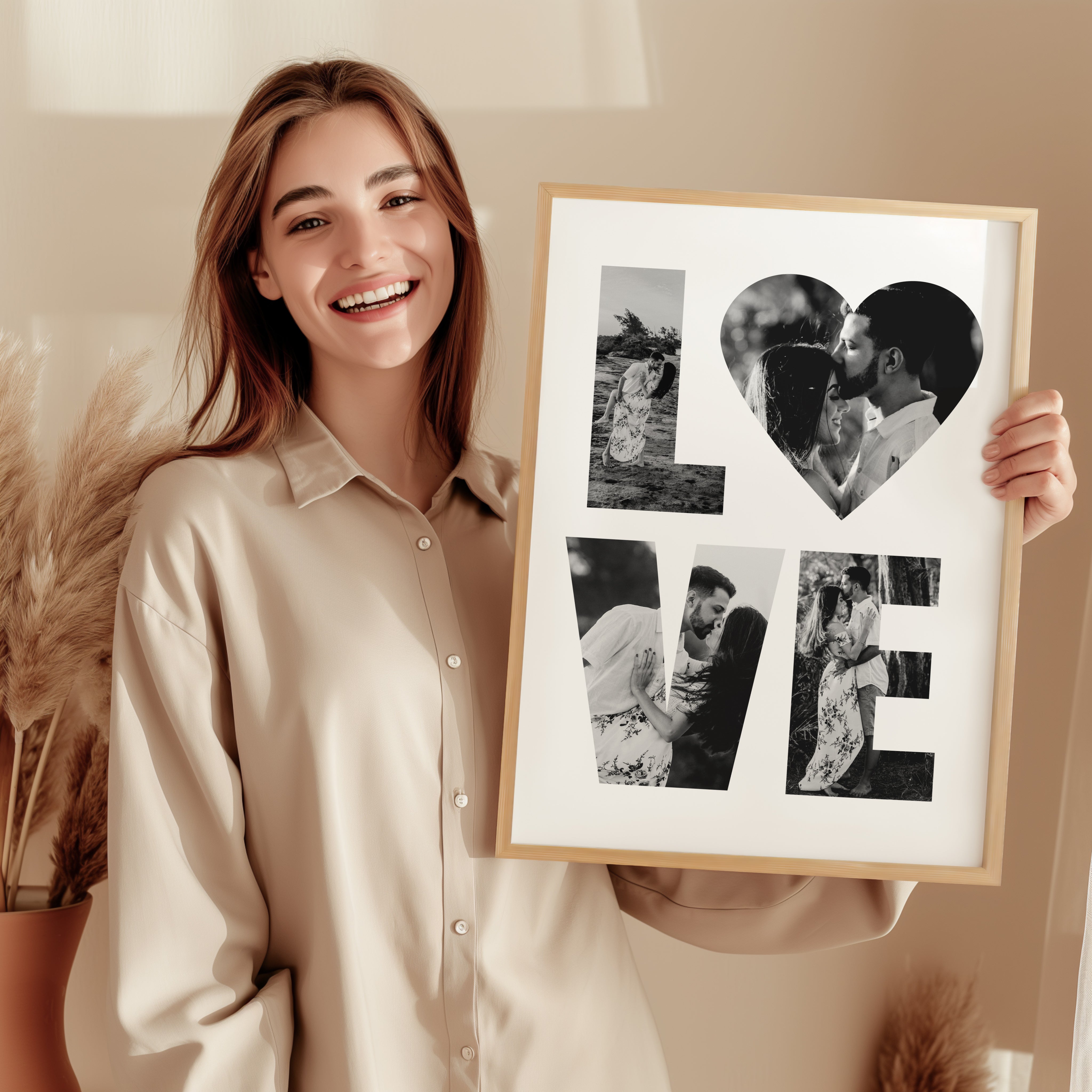 Jahrestag Geschenk mit Fotos – Love Poster für sie oder ihn, Hochzeitstag & Valentinstag