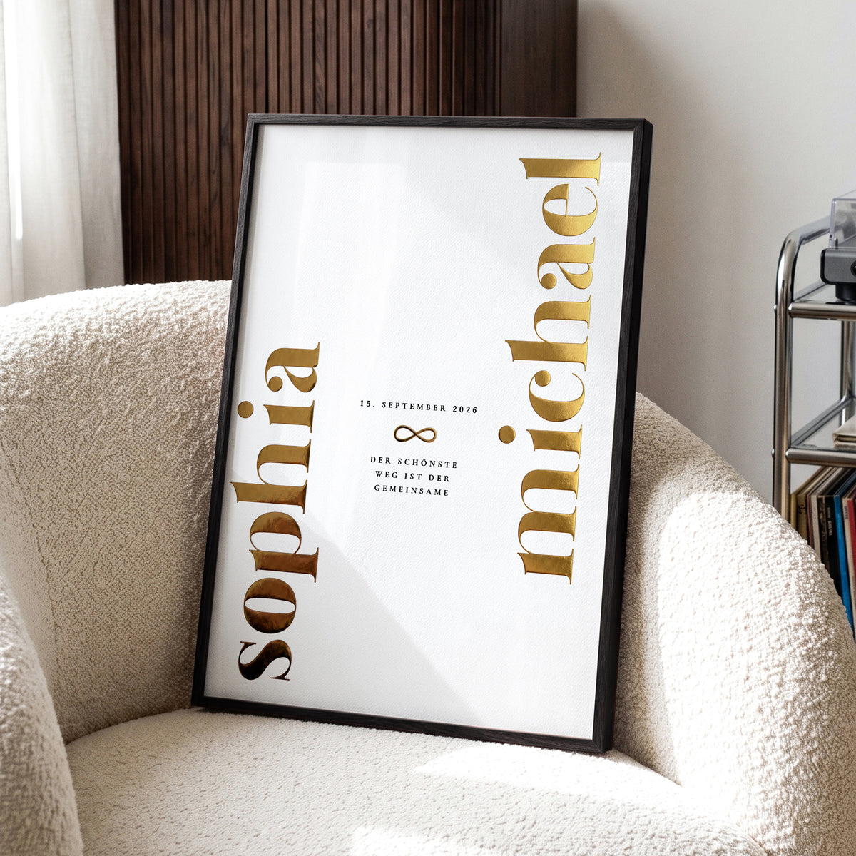 Personalisiertes Hochzeitsgeschenk für Brautpaar – Poster mit Goldfolie