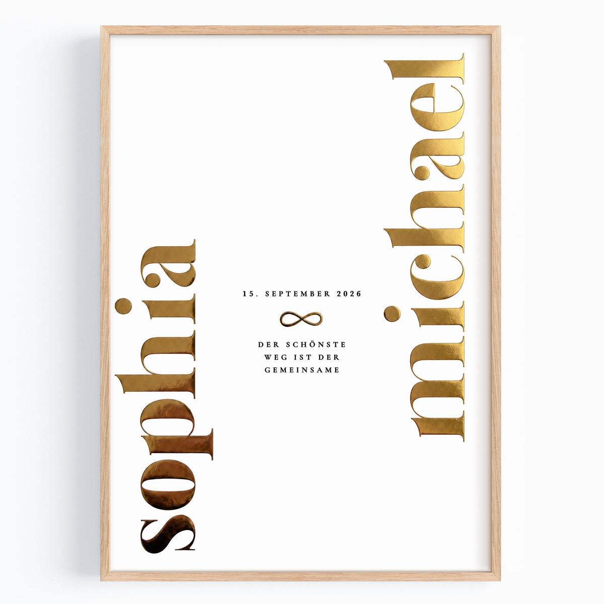 Personalisiertes Hochzeitsgeschenk für Brautpaar – Poster mit Goldfolie