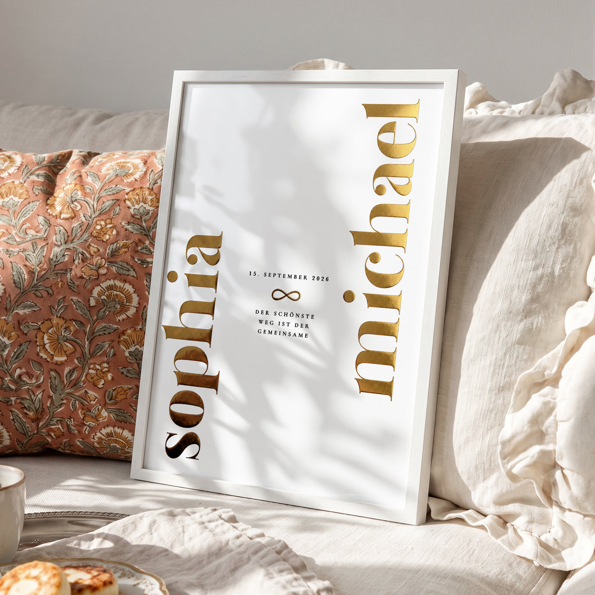Personalisiertes Hochzeitsgeschenk für Brautpaar – Poster mit Goldfolie