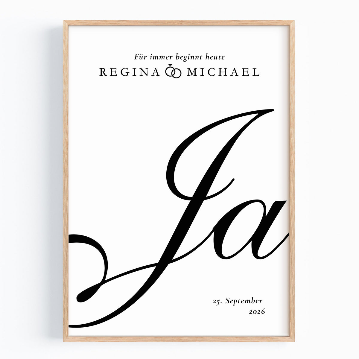 Hochzeitsposter „Für immer beginnt heute“ – Personalisiert mit Namen & Datum