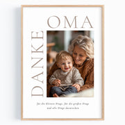 Personalisiertes Danke Oma Poster mit Foto – Geschenkidee für Muttertag & Geburtstag
