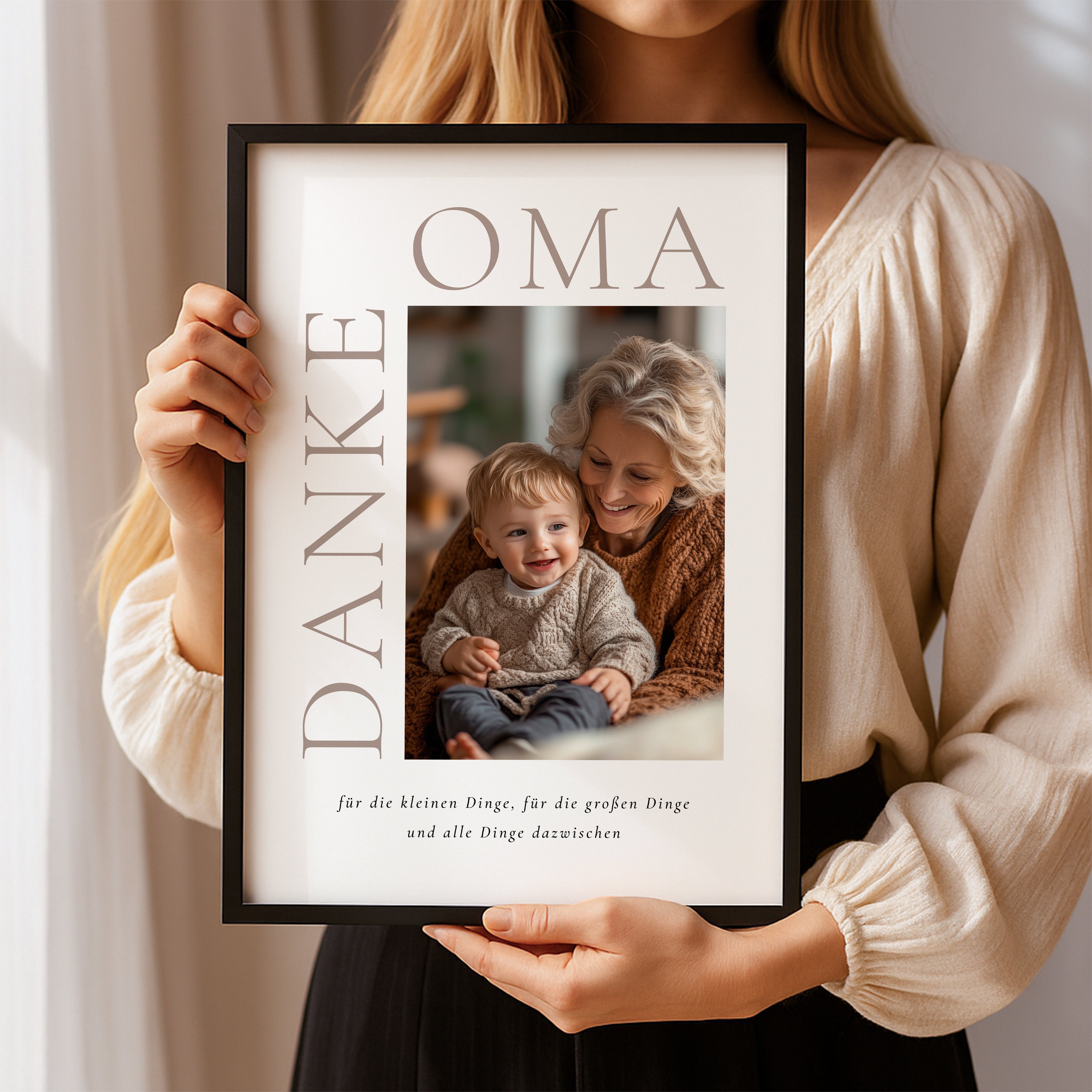 Personalisiertes Danke Oma Poster mit Foto – Geschenkidee für Muttertag & Geburtstag