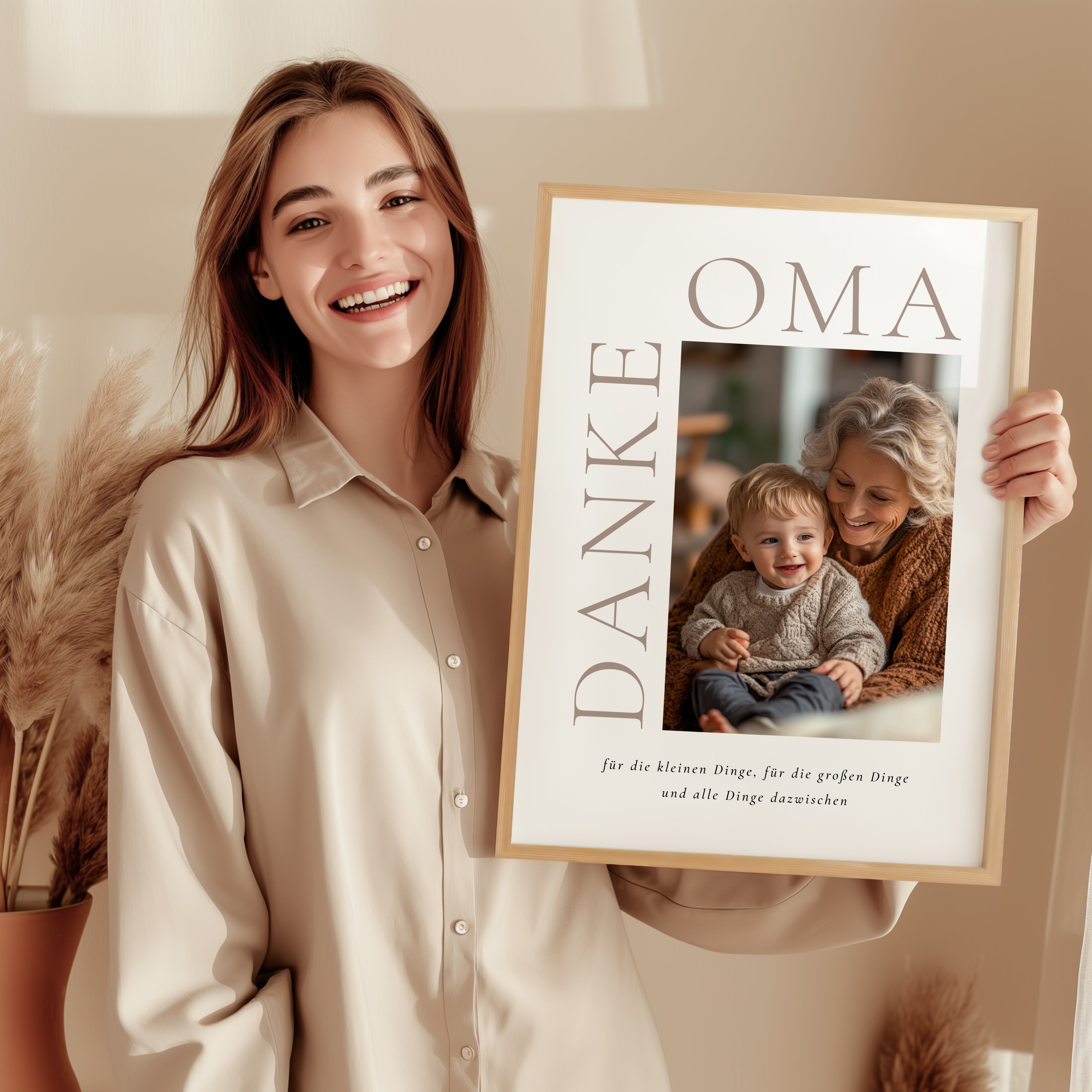 Personalisiertes Danke Oma Poster mit Foto – Geschenkidee für Muttertag & Geburtstag