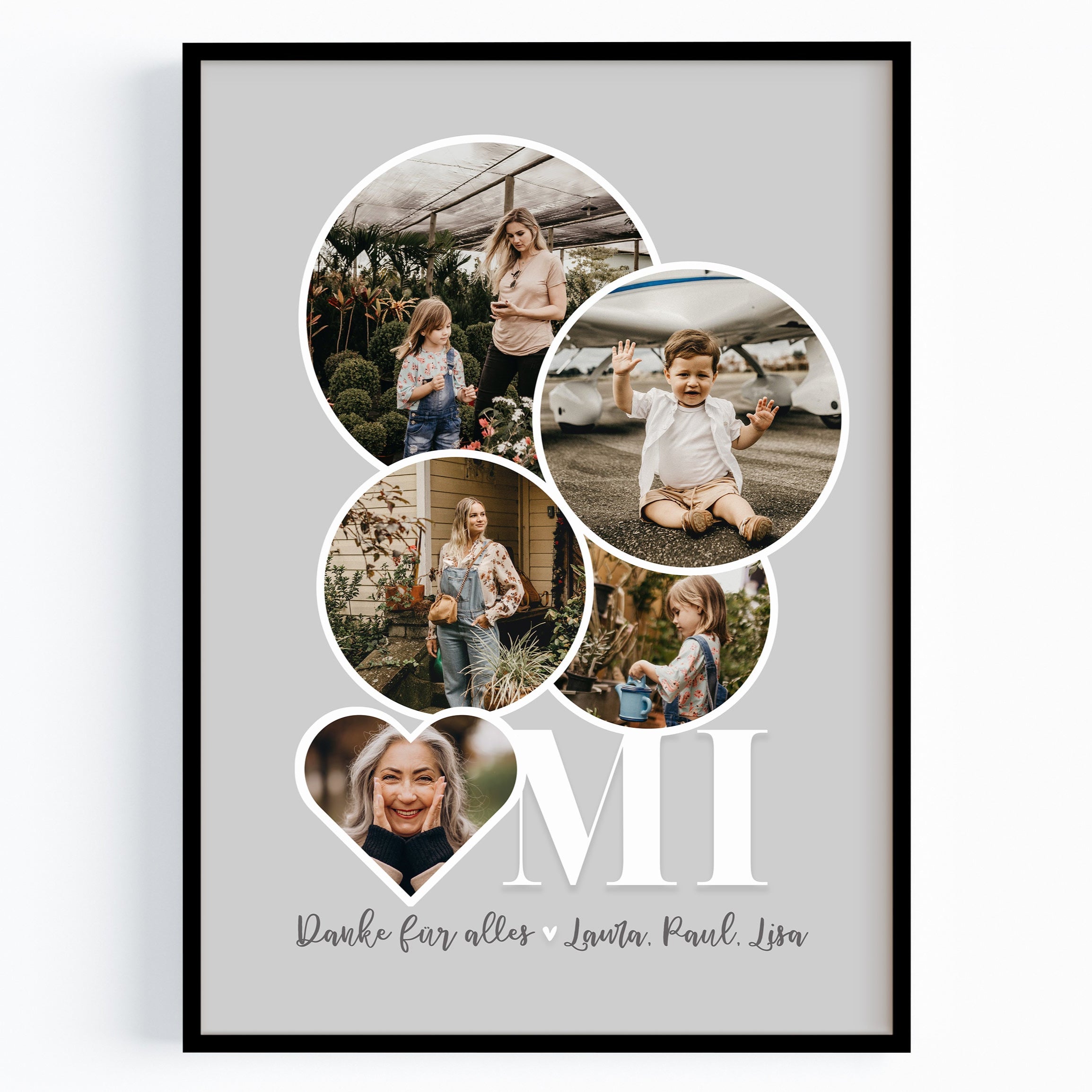 Oma Geschenk mit Fotos – Danke Poster zum Geburtstag & Muttertag