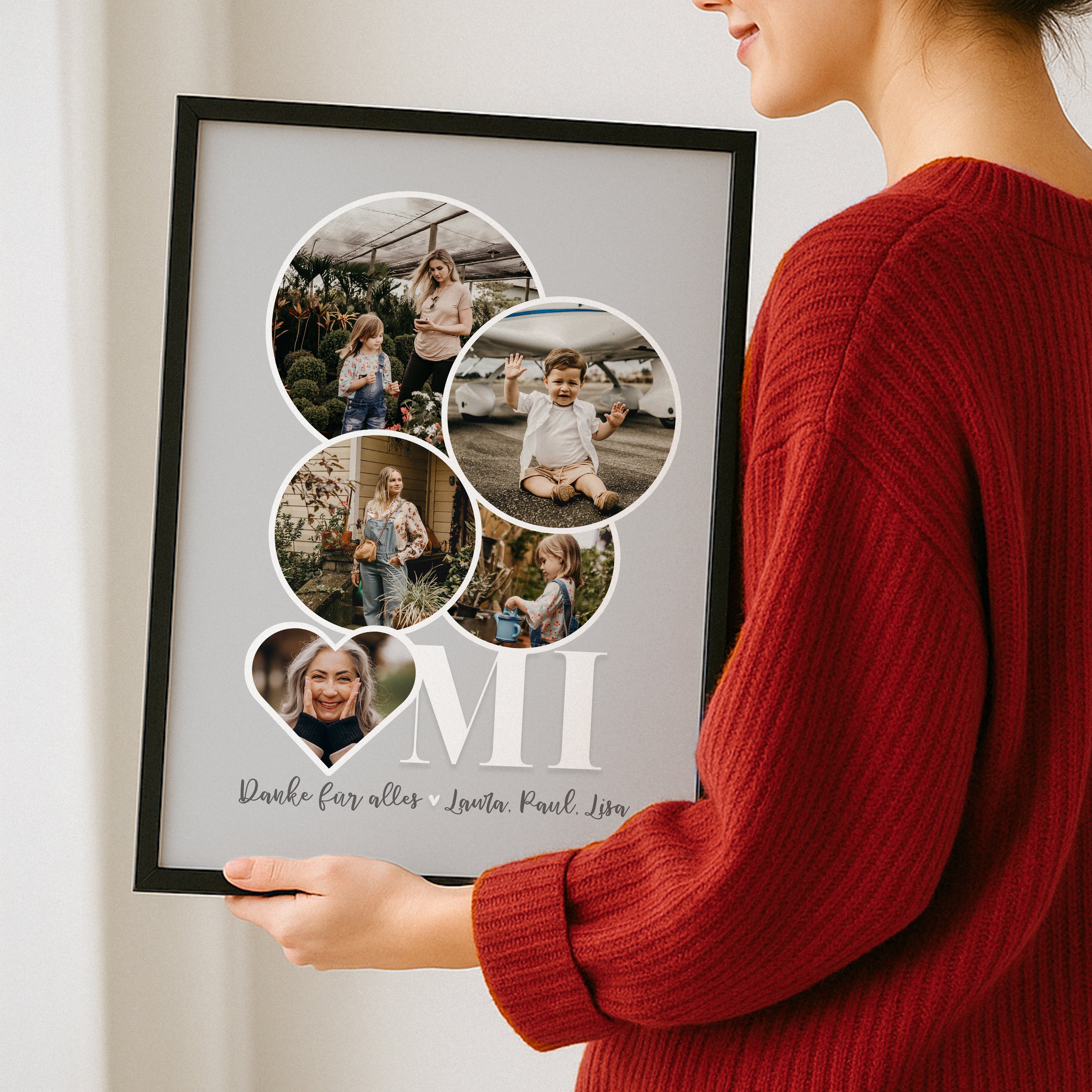 Oma Geschenk mit Fotos – Danke Poster zum Geburtstag & Muttertag