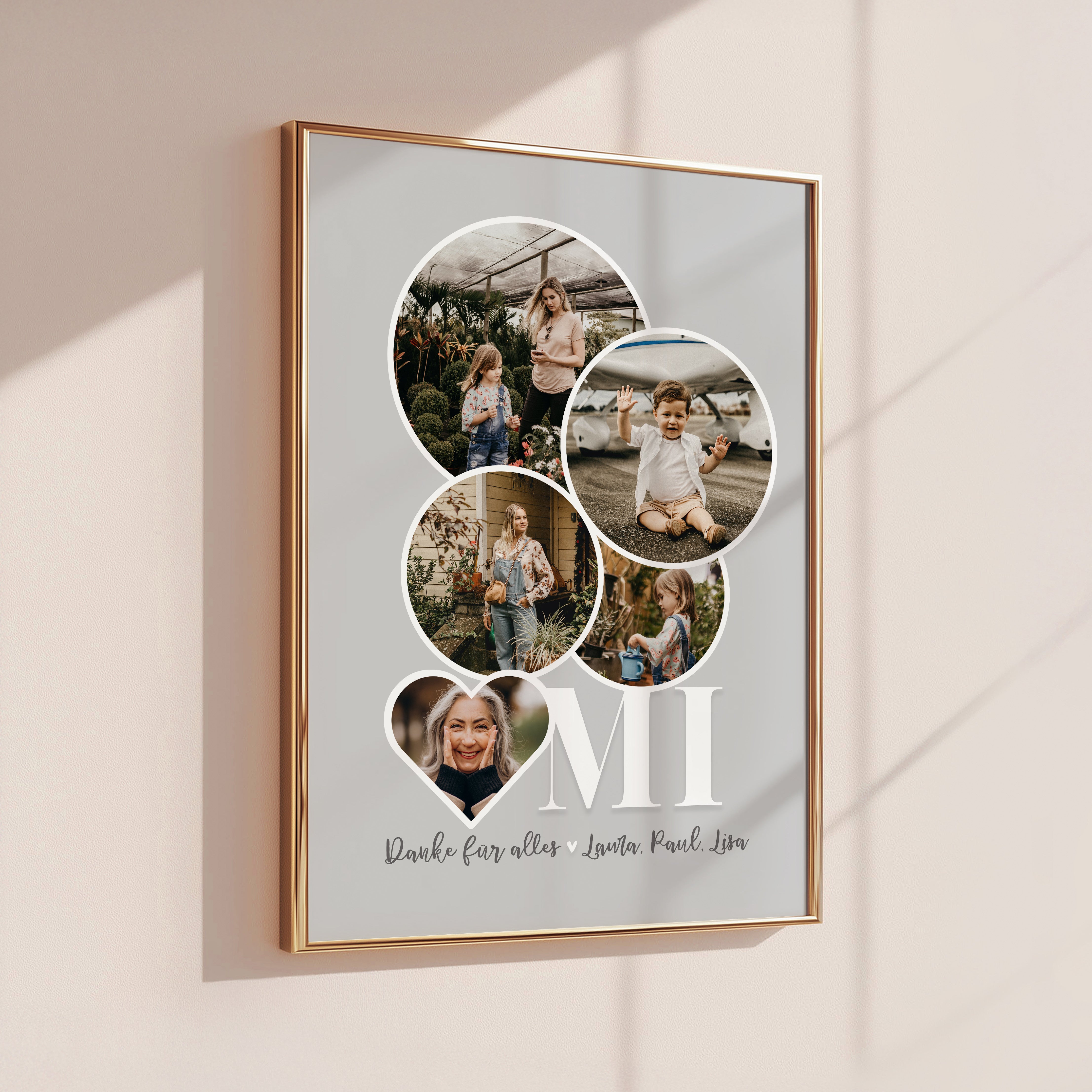 Oma Geschenk mit Fotos – Danke Poster zum Geburtstag & Muttertag