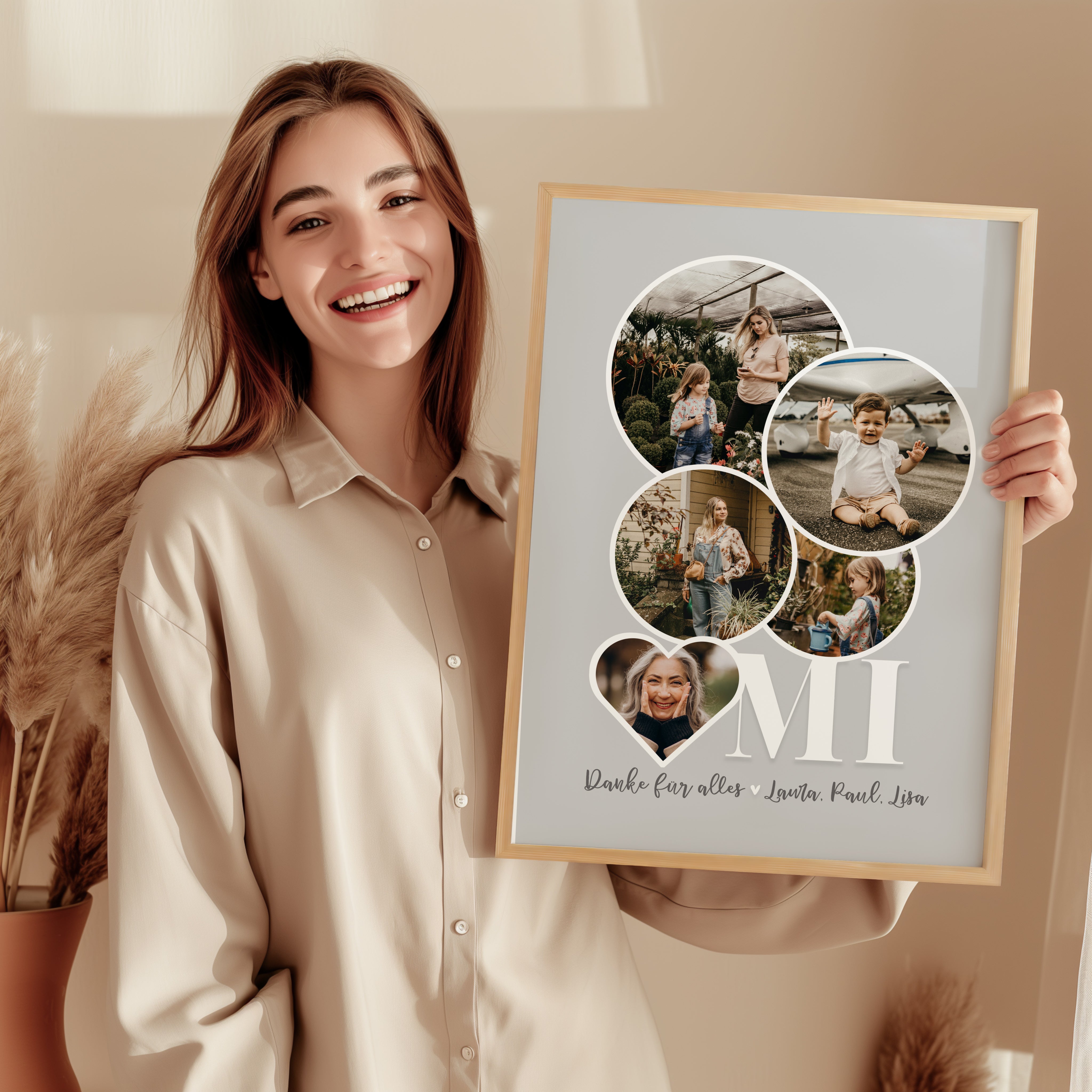 Oma Geschenk mit Fotos – Danke Poster zum Geburtstag & Muttertag