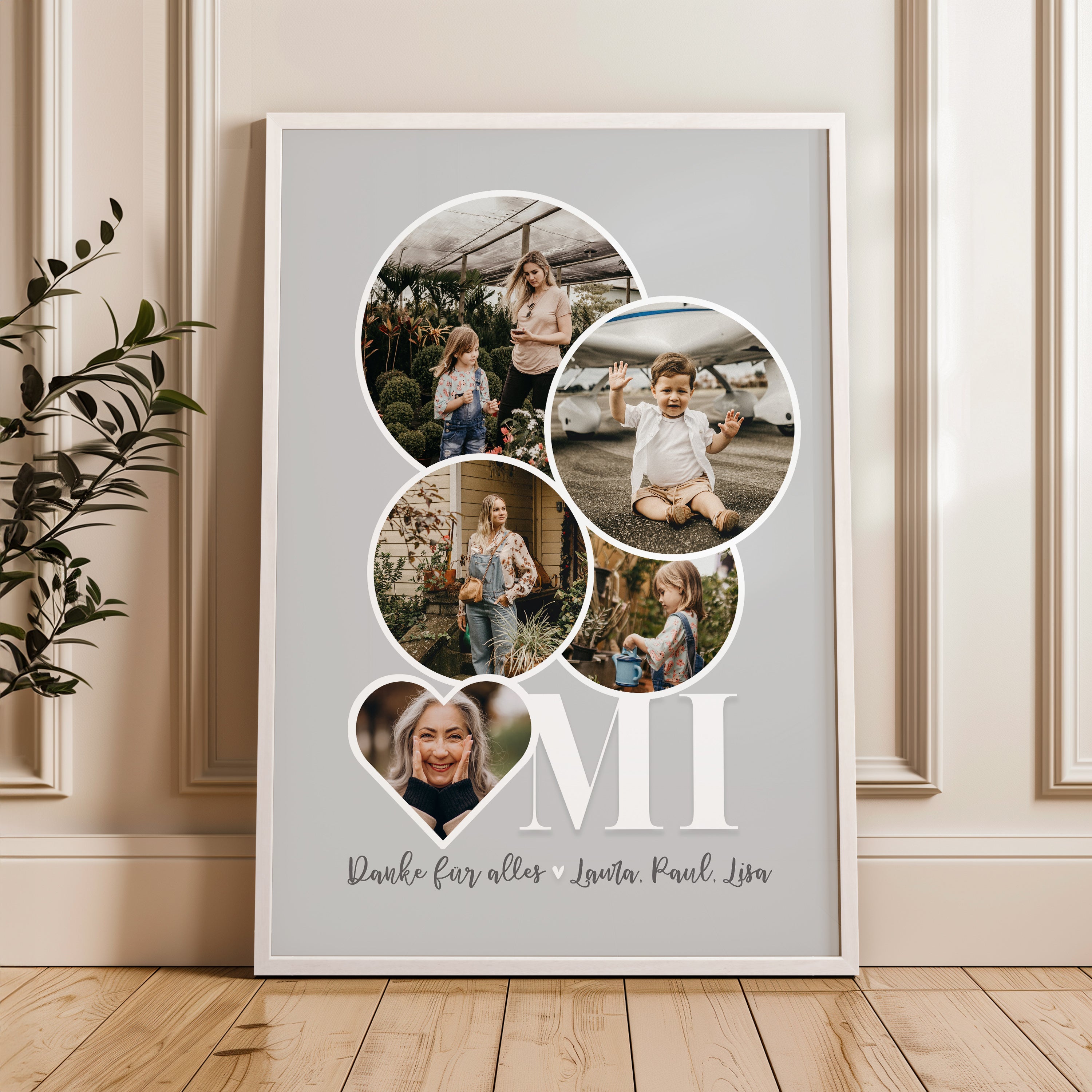 Oma Geschenk mit Fotos – Danke Poster zum Geburtstag & Muttertag