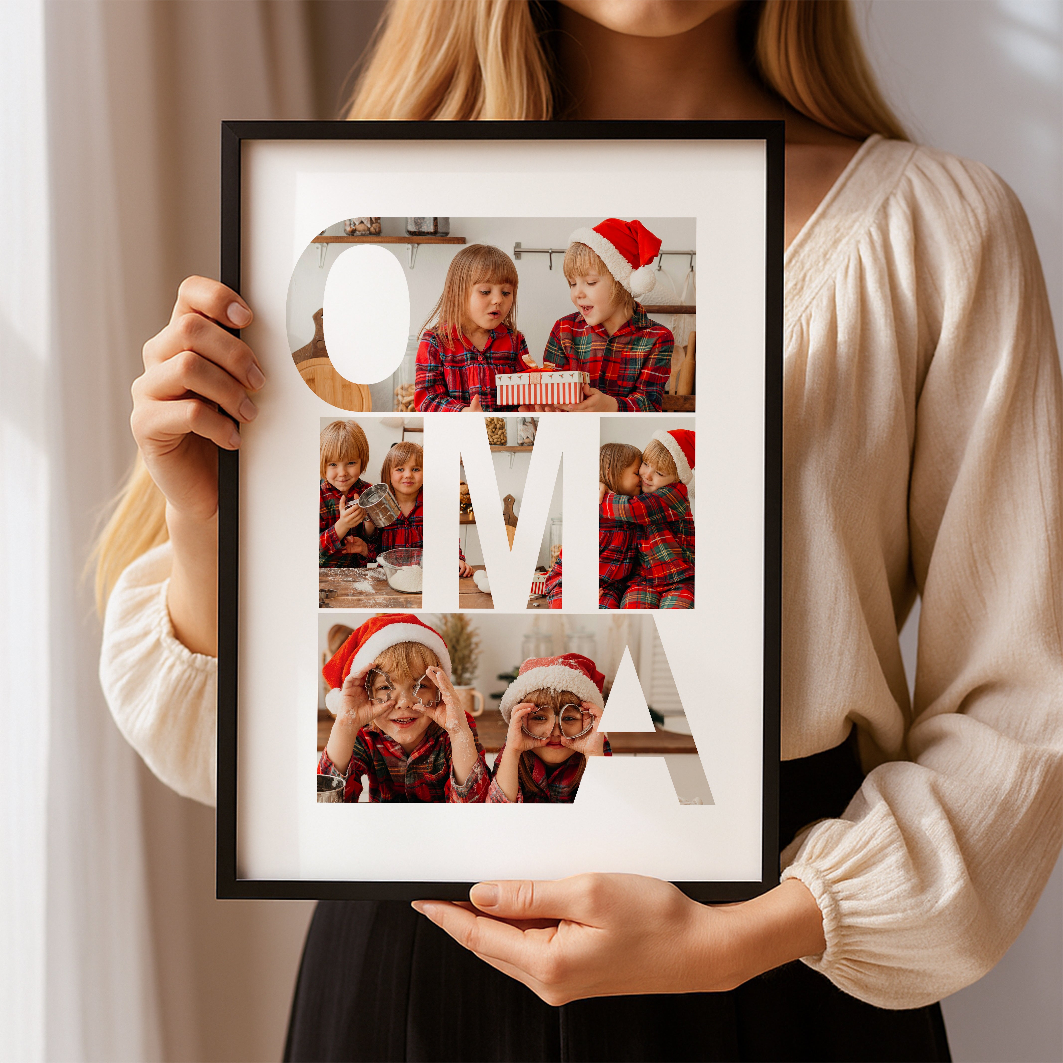 Oma Geschenk Geburtstag Weihnachten Muttertag – Foto Collage Poster