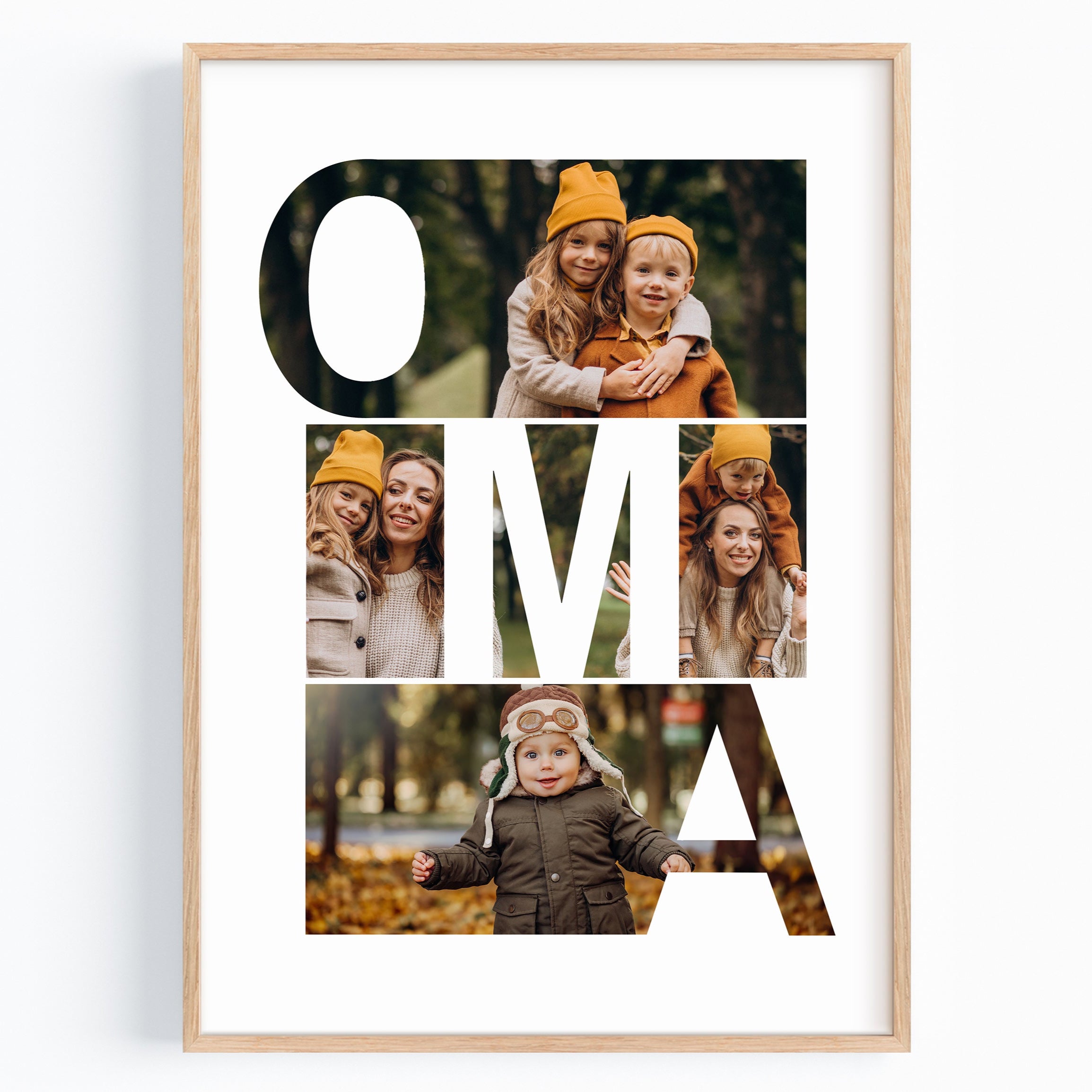 Oma Geschenk Geburtstag Weihnachten Muttertag – Foto Collage Poster