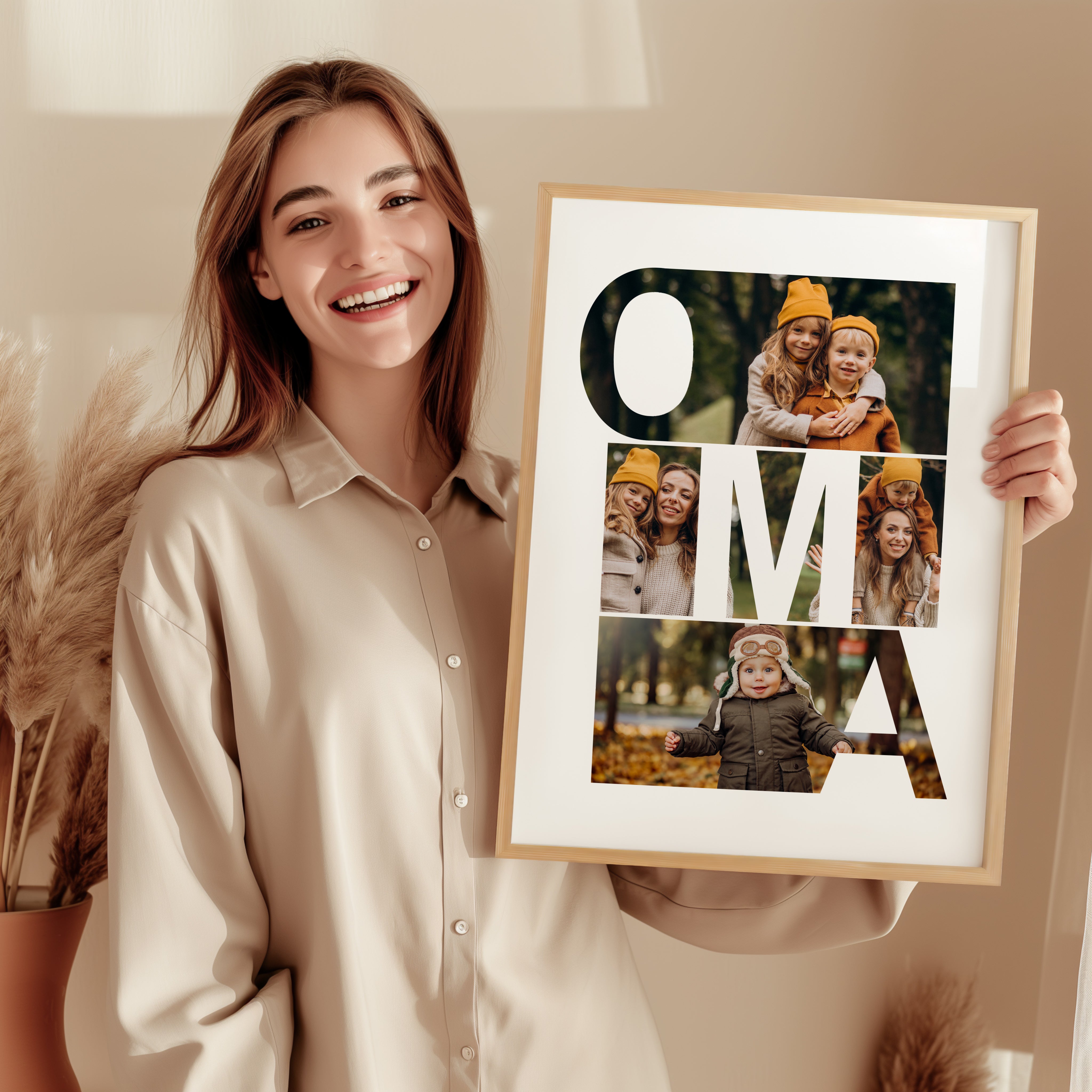 Oma Geschenk Geburtstag Weihnachten Muttertag – Foto Collage Poster