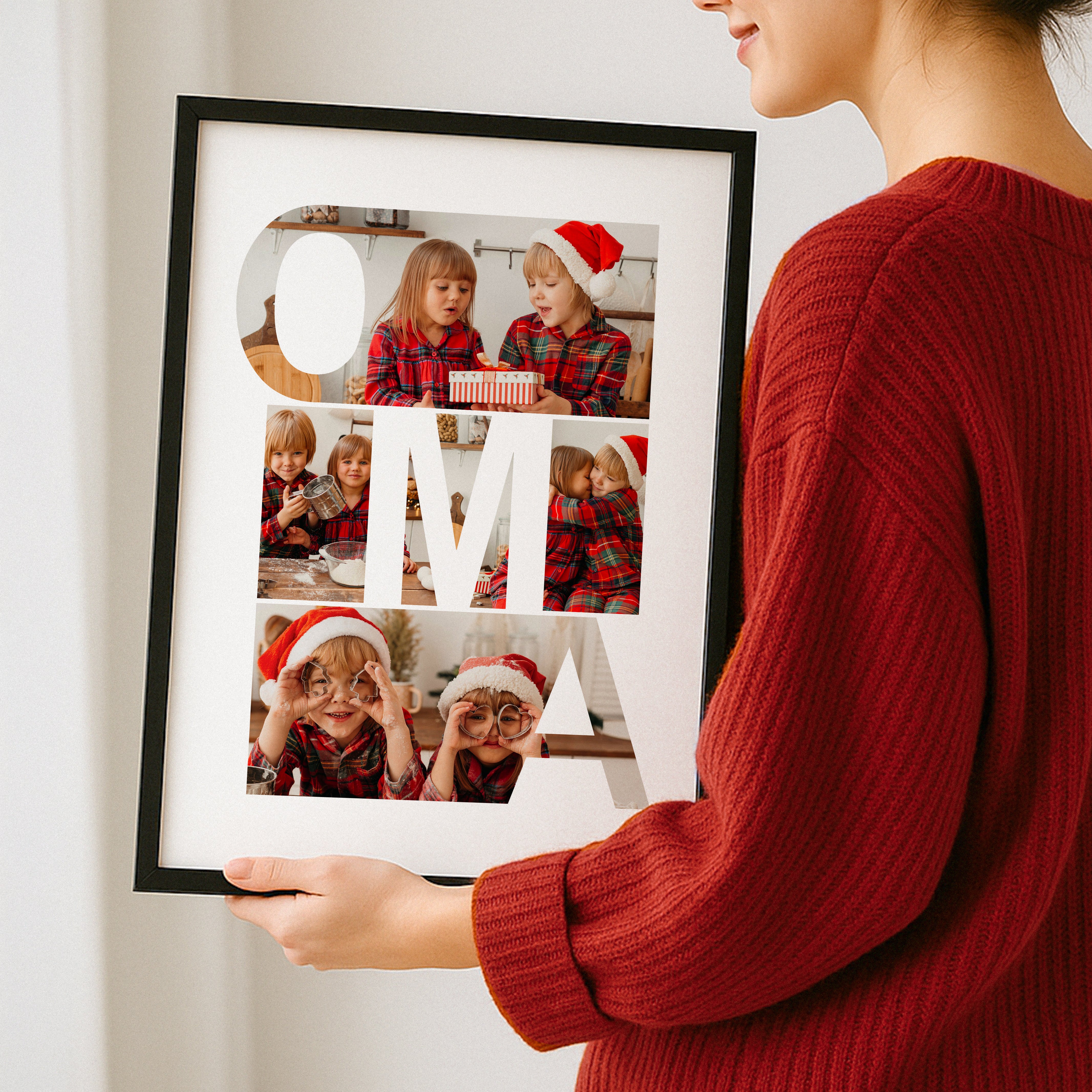 Oma Geschenk Geburtstag Weihnachten Muttertag – Foto Collage Poster