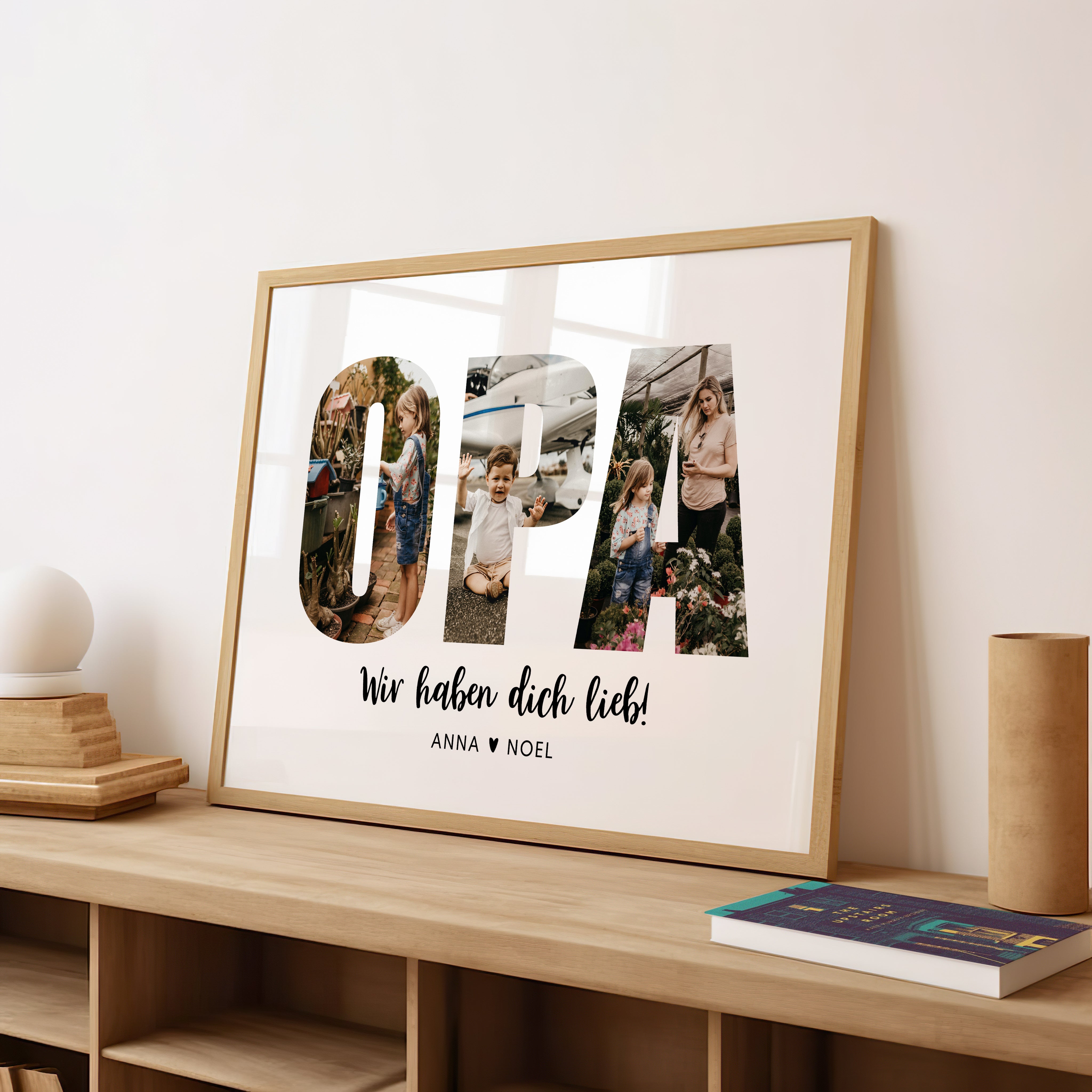 Opa Geschenk – Persönliche Fotocollage zum Geburtstag, Weihnachten oder Vatertag