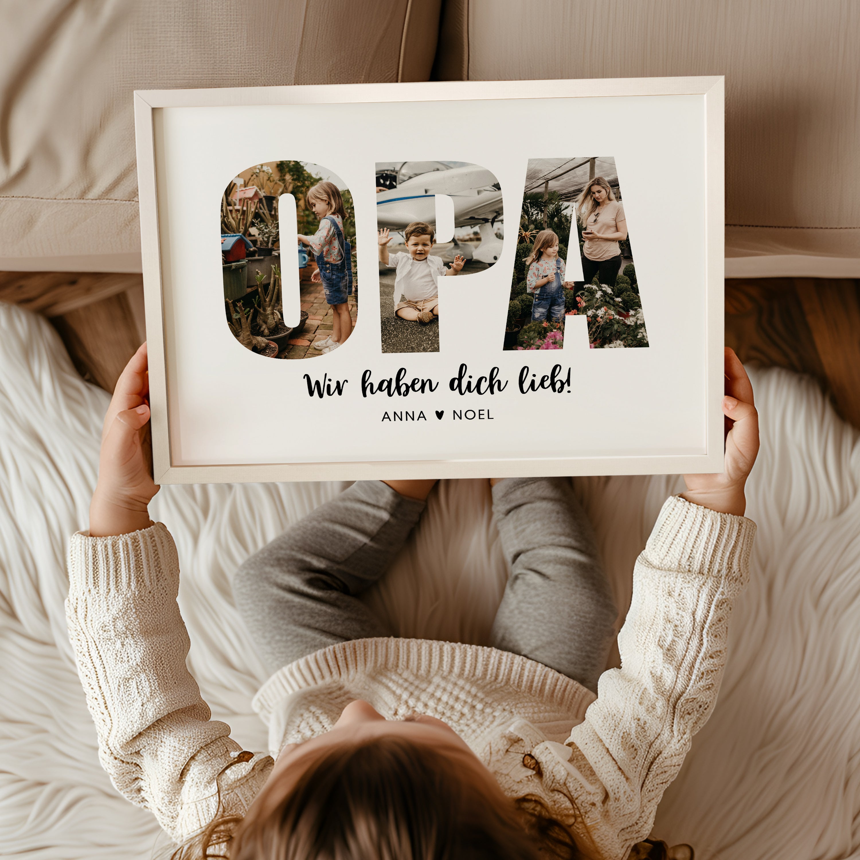 Opa Geschenk – Persönliche Fotocollage zum Geburtstag, Weihnachten oder Vatertag