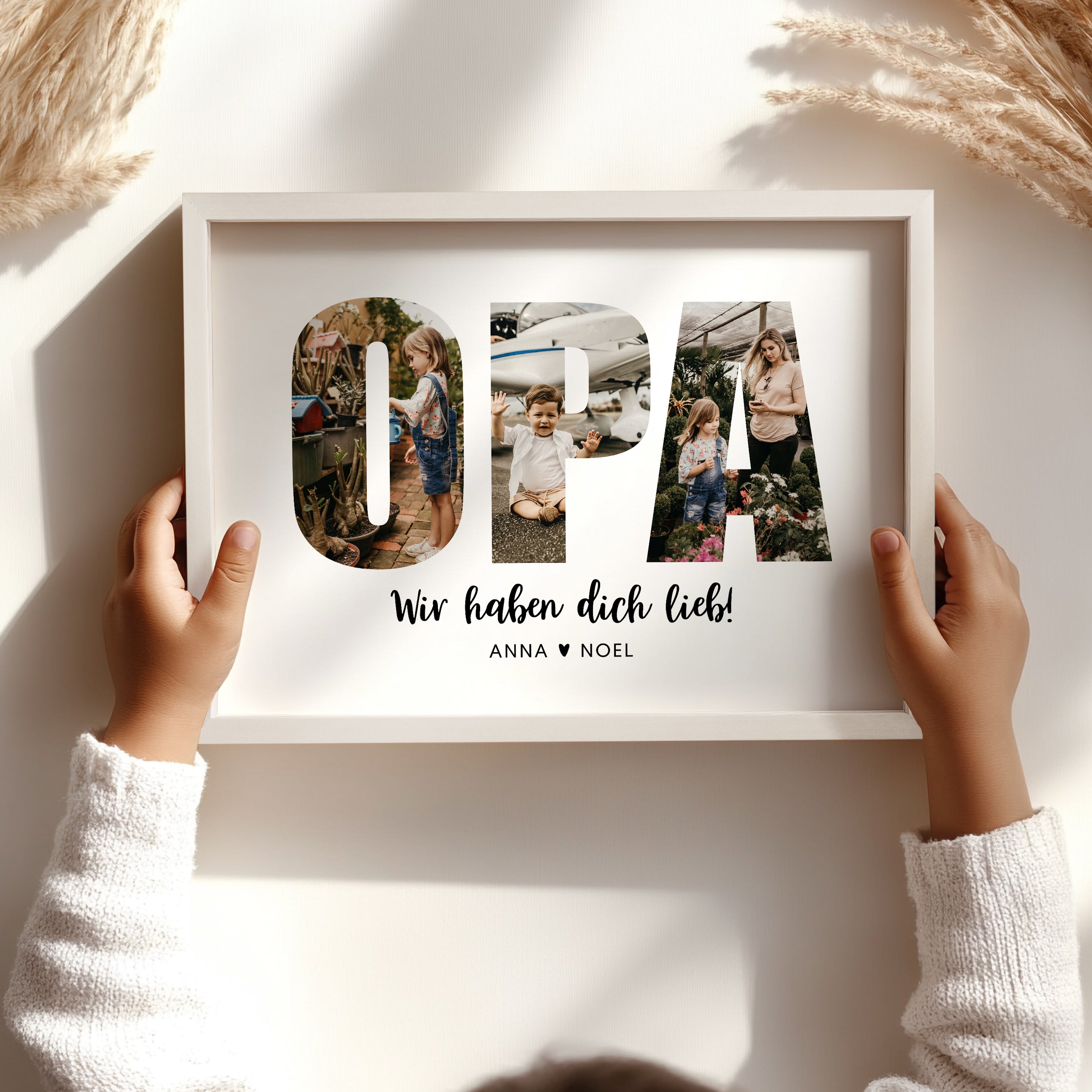 Opa Geschenk – Persönliche Fotocollage zum Geburtstag, Weihnachten oder Vatertag